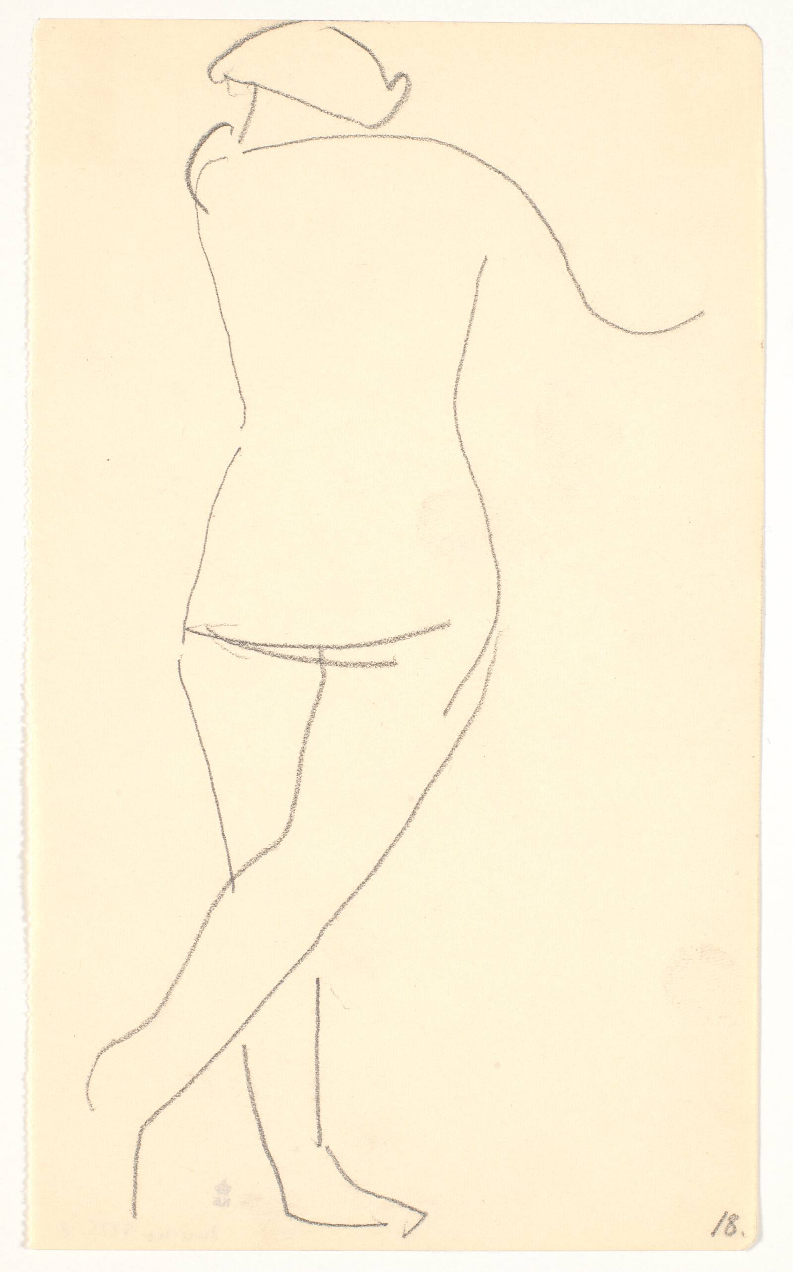 Stående model, set bagfra, Isakson, Karl, 1914-1915