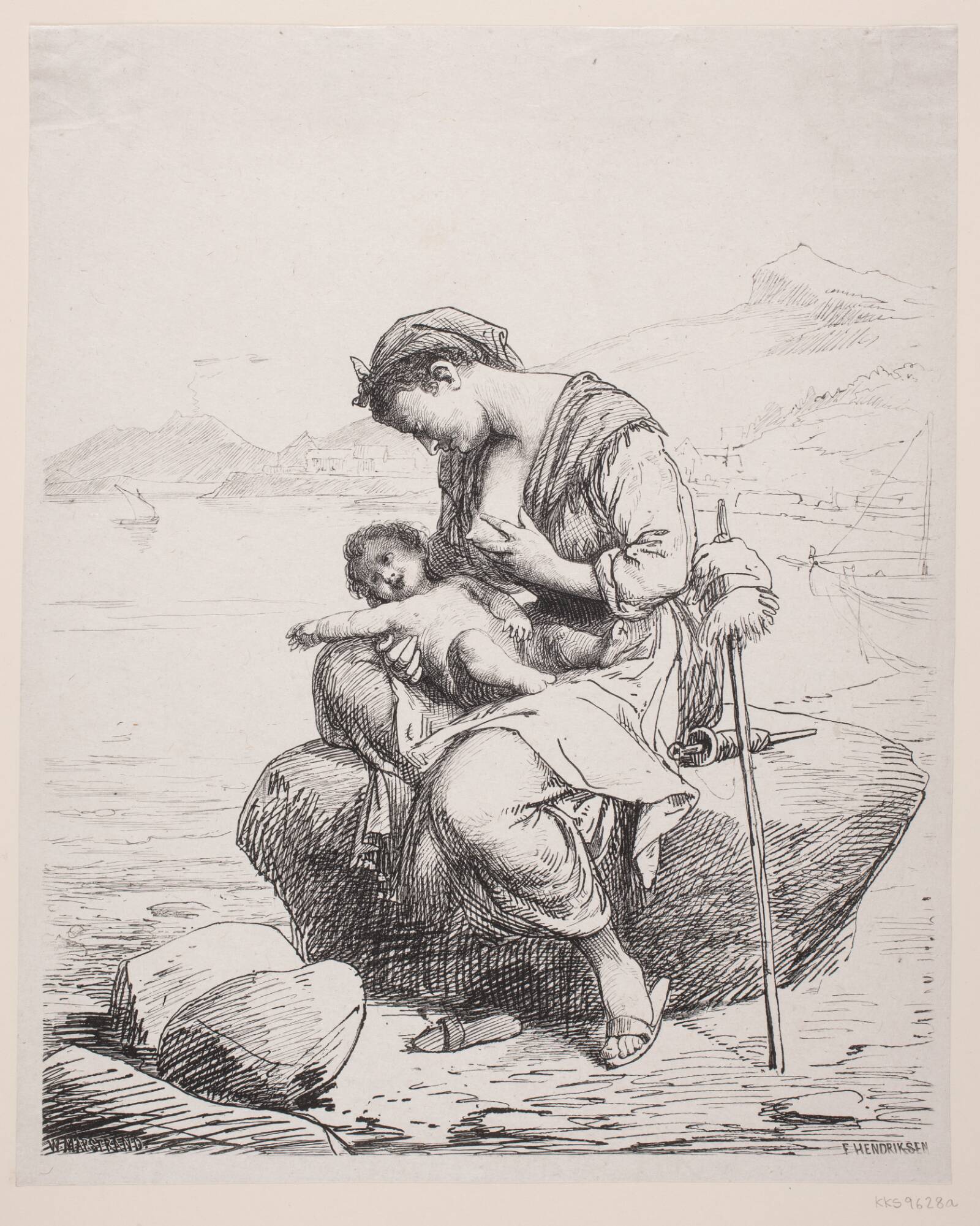 En ung Moder, F. Hendriksen, 1875-1879