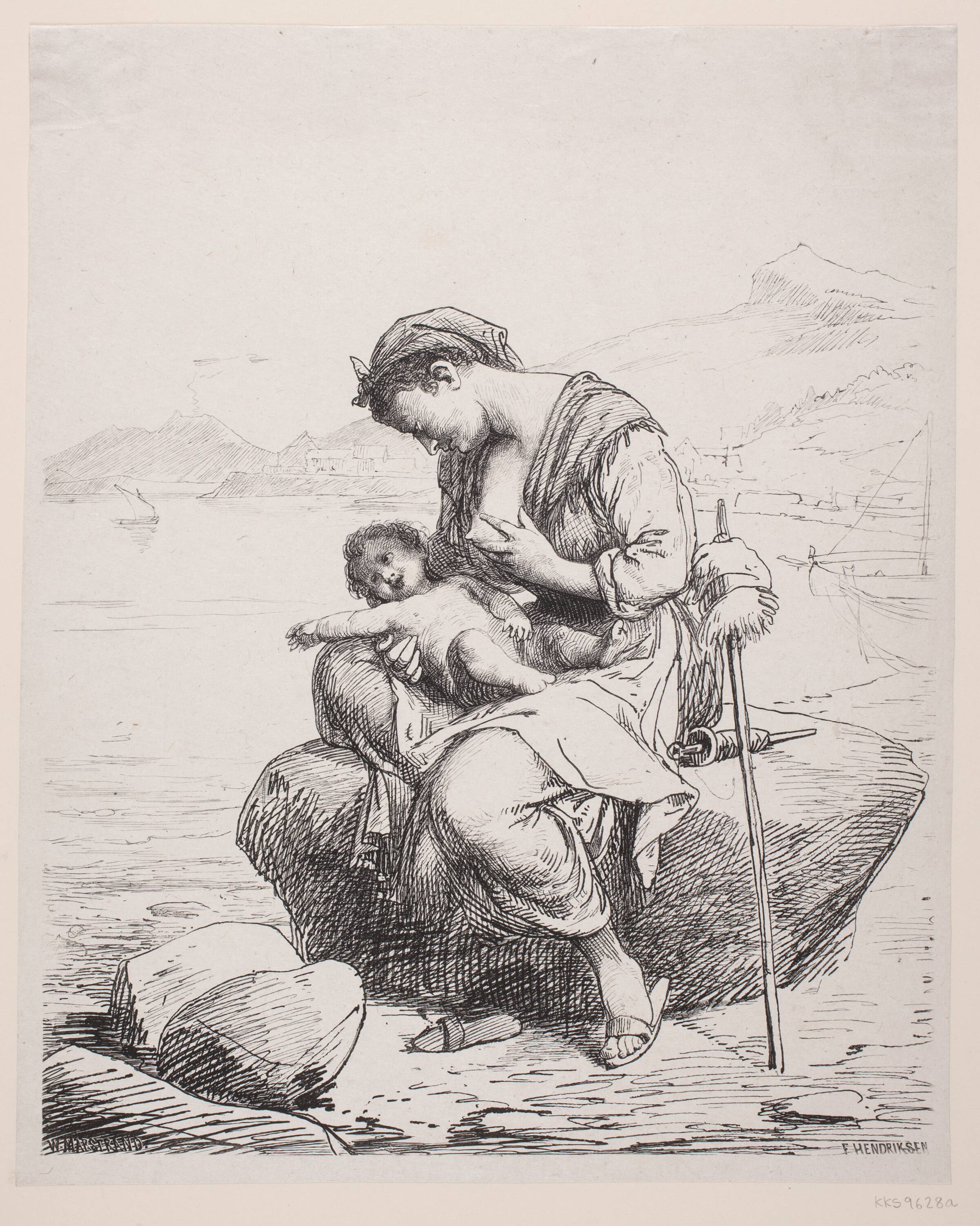 En ung Moder, F. Hendriksen, 1875-1879