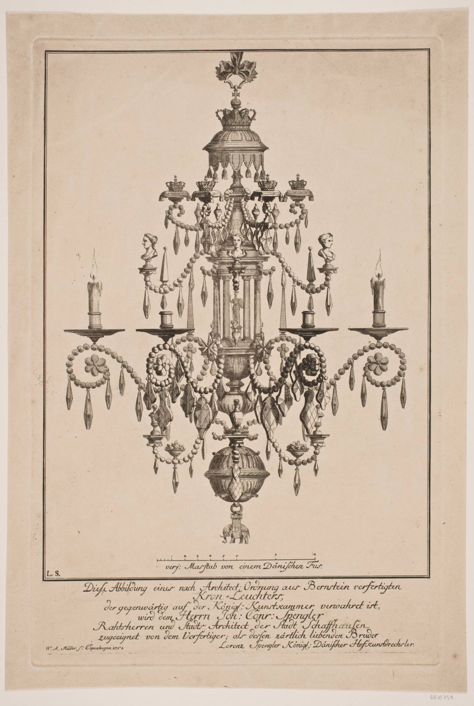 En Lysekrone, W.A. Müller, 1762