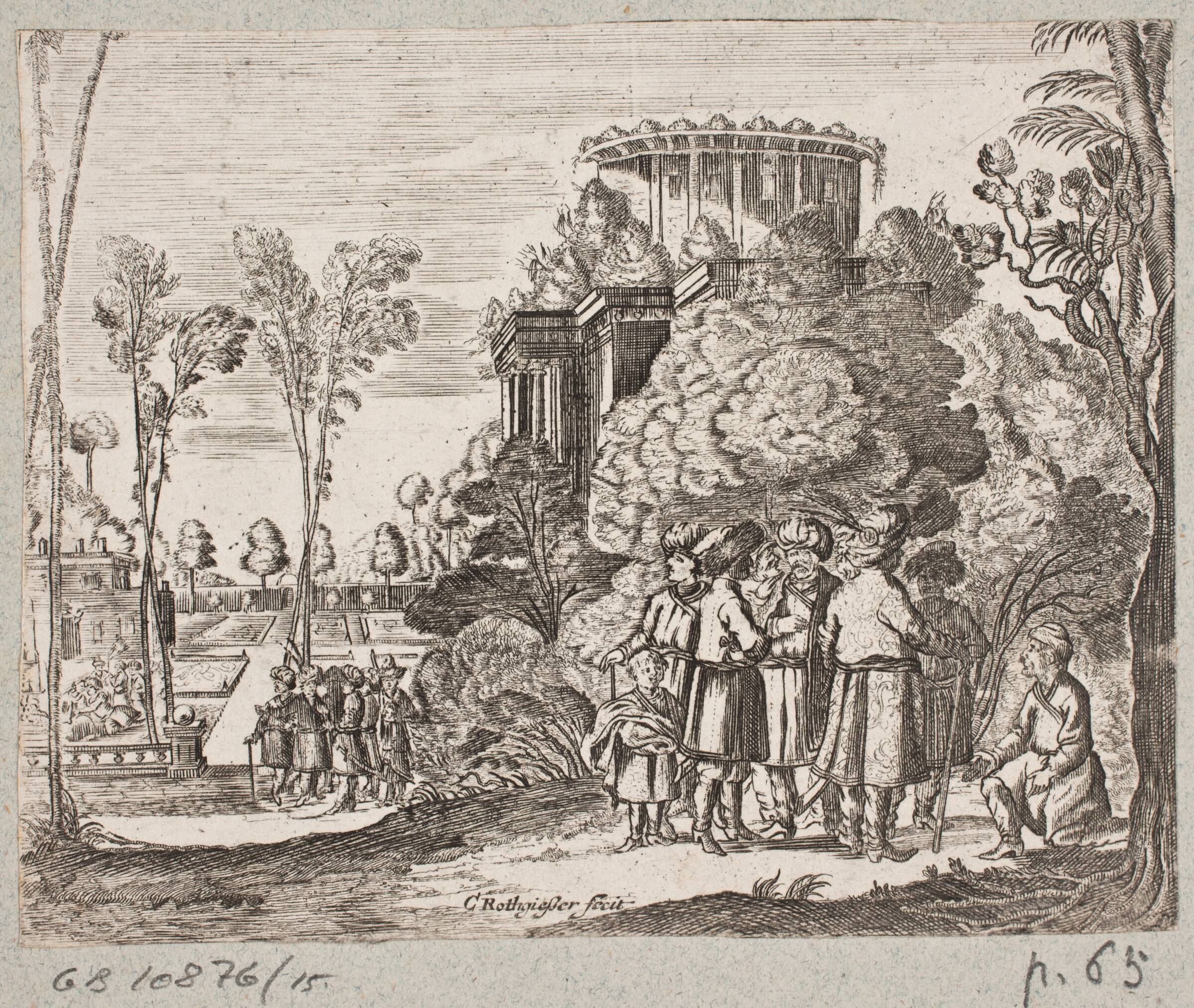 Illustration til Adam Olearius, “Persianischer Rosenthal von einem Sinnreichen Poeten Schich Saadi […]”, Schleswig 1660, Christian Rothgiesser, 1645