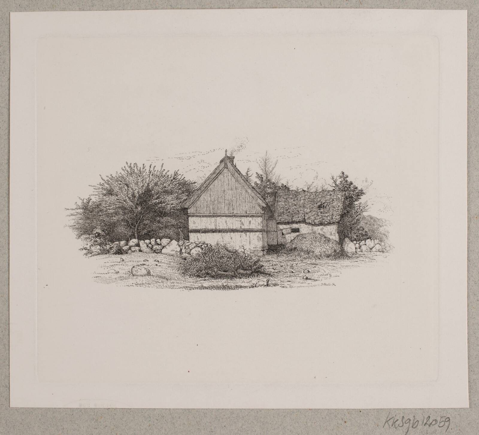 Et bondehus, Vilhelm Kyhn, 1842