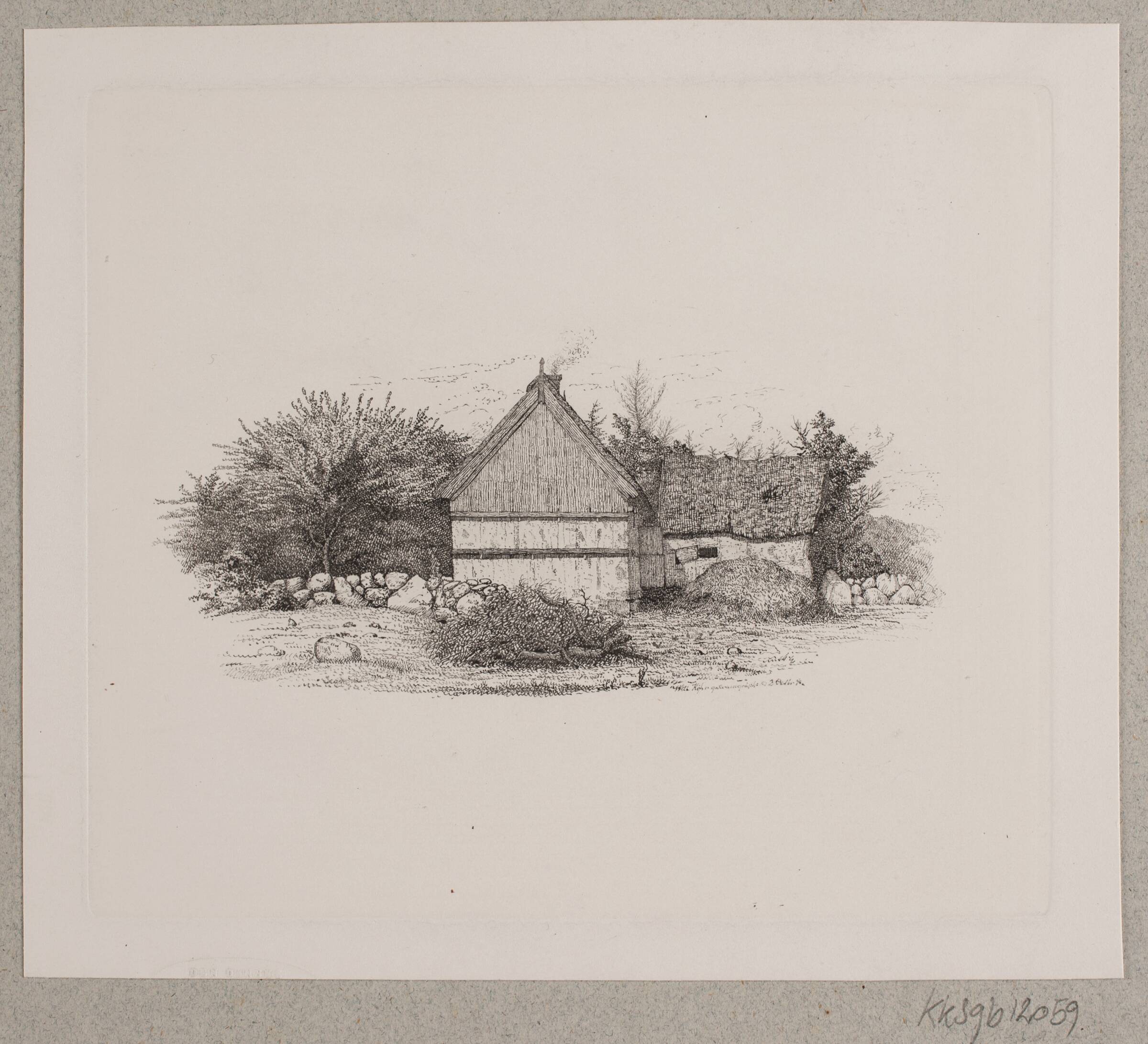 Et bondehus, Vilhelm Kyhn, 1842