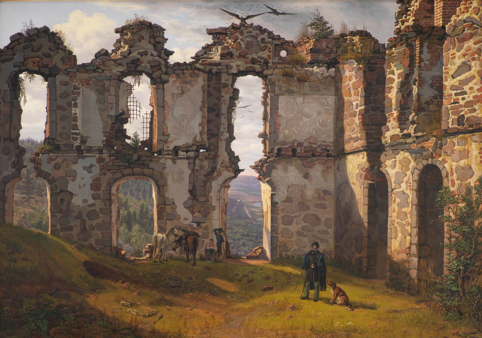 The Ruins of Brahehus near Jönköping, Sweden, by F. Sødring, 1832