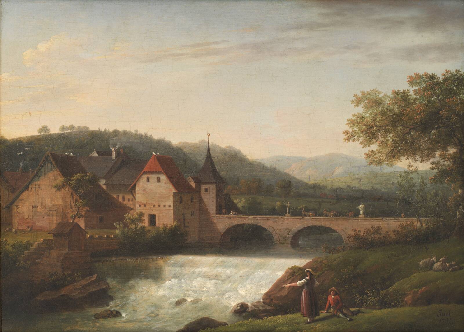 The Bridge and the Waterfall at Dornach, Switzerland, by Jens Juel, 1791