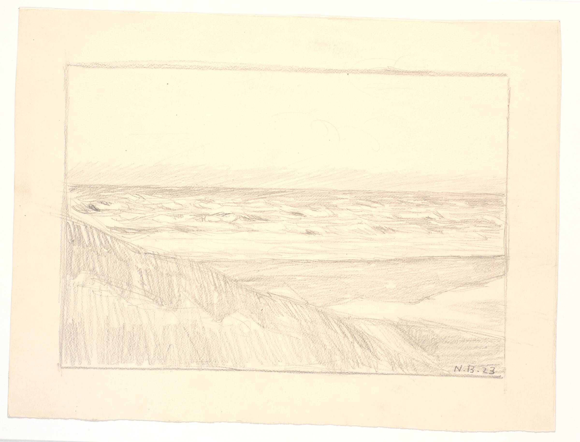 Udsigt over stranden ved Jyllands vestkyst, Niels Bjerre, 1923