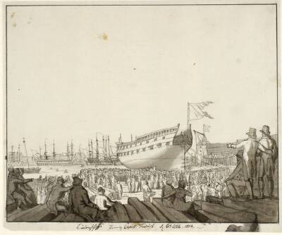 Linieskibet Prins Christian Frederik løber af stabelen