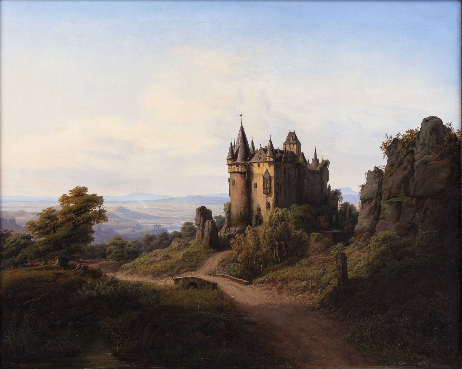 Slottet Büresheim ved Eifelfloden, by F. Sødring, 1838