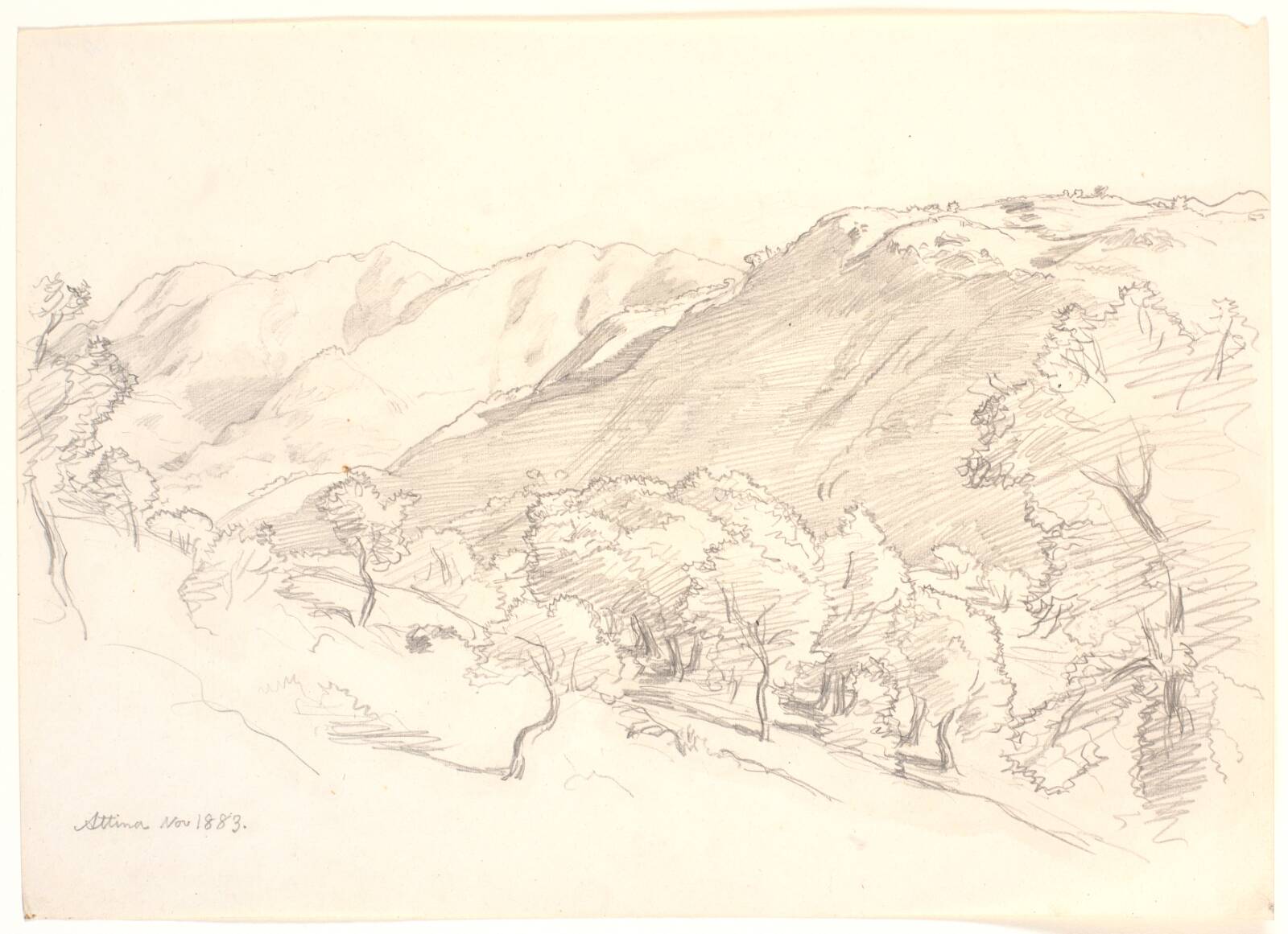 Bjerglandskab, Attina, Joakim Skovgaard, 1883