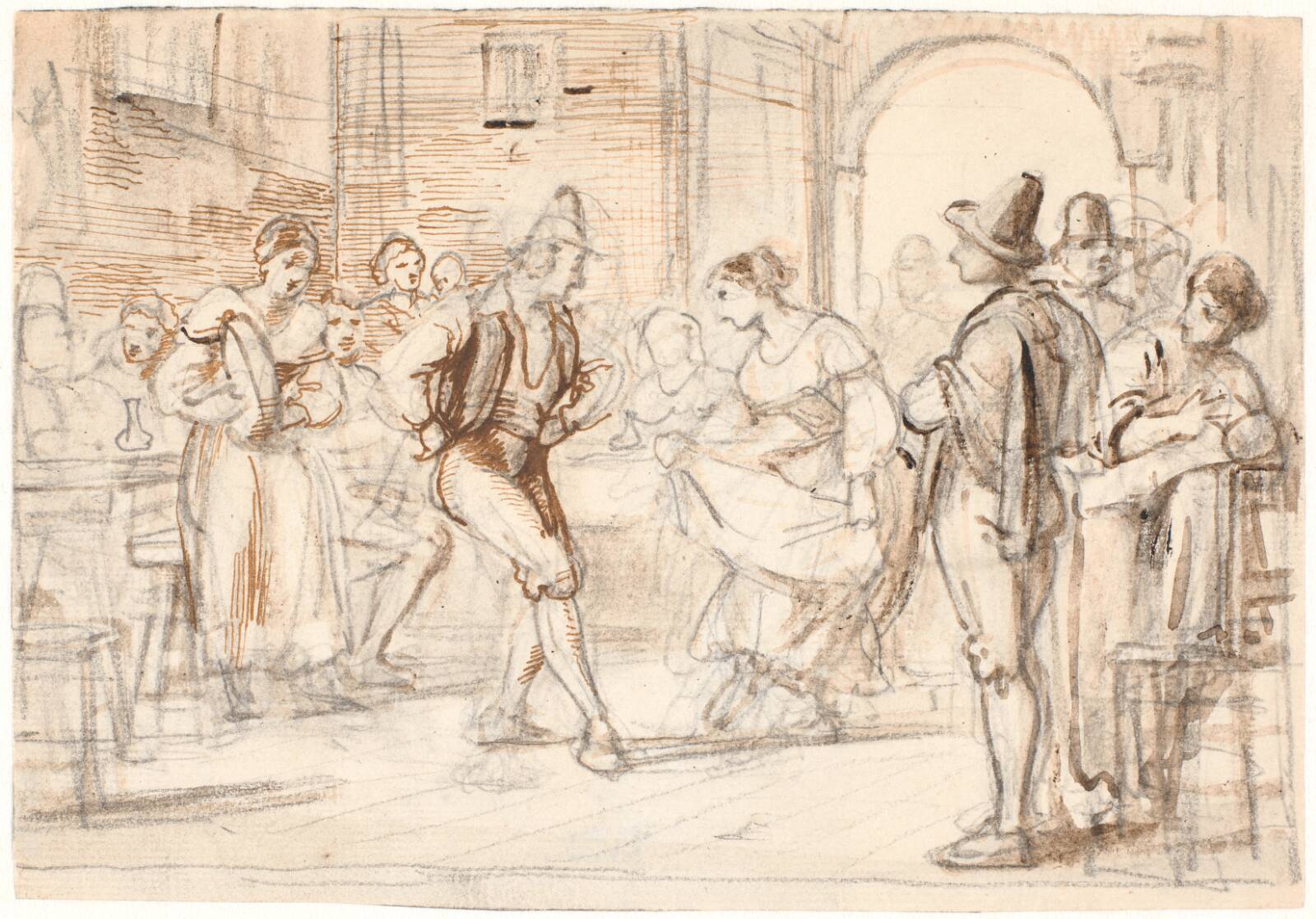 Dans i et osteri, Wilhelm Marstrand, 1810-1873