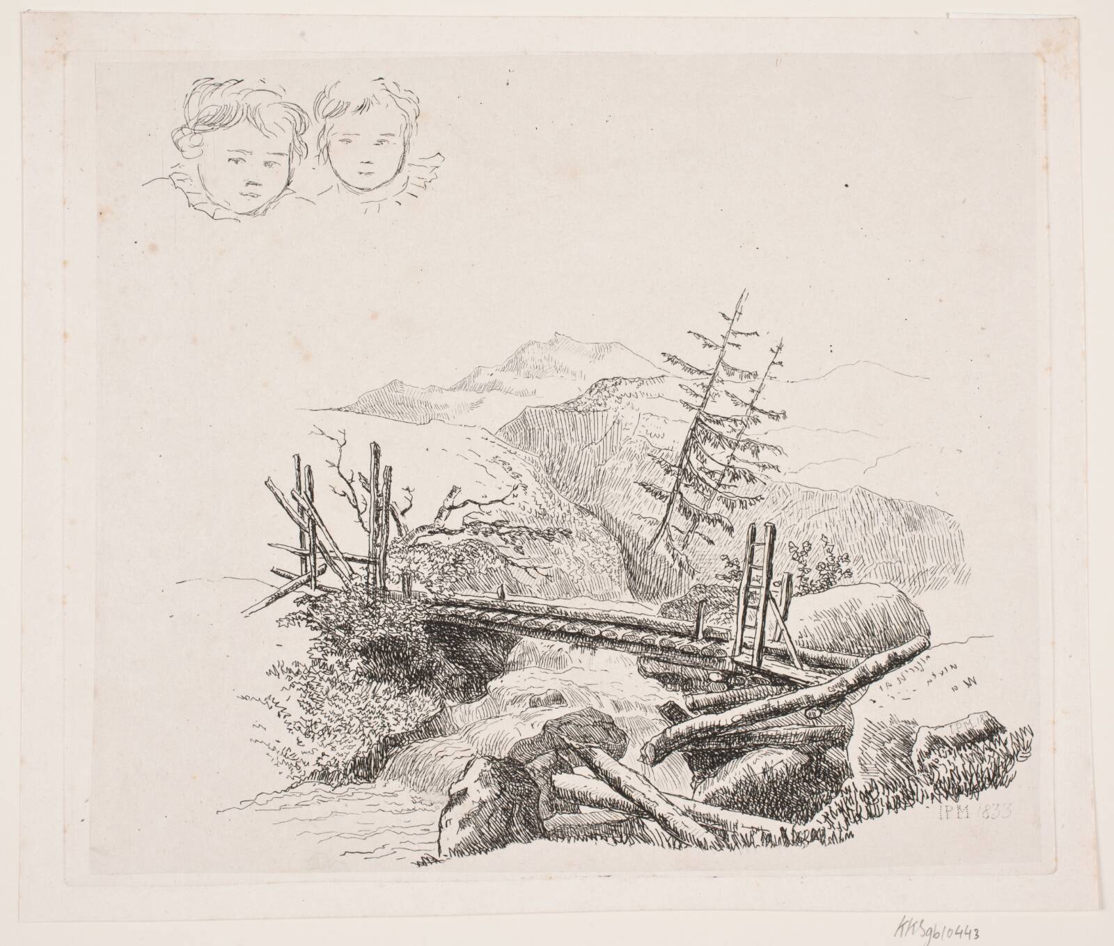 Bjergegn i Tyrol, J.P. Møller, 1833