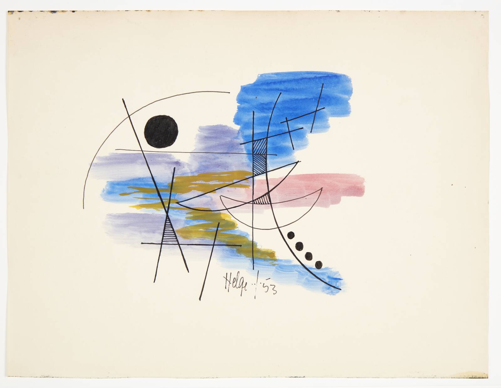 Abstrakt komposition, Helge Jacobsen, 1953