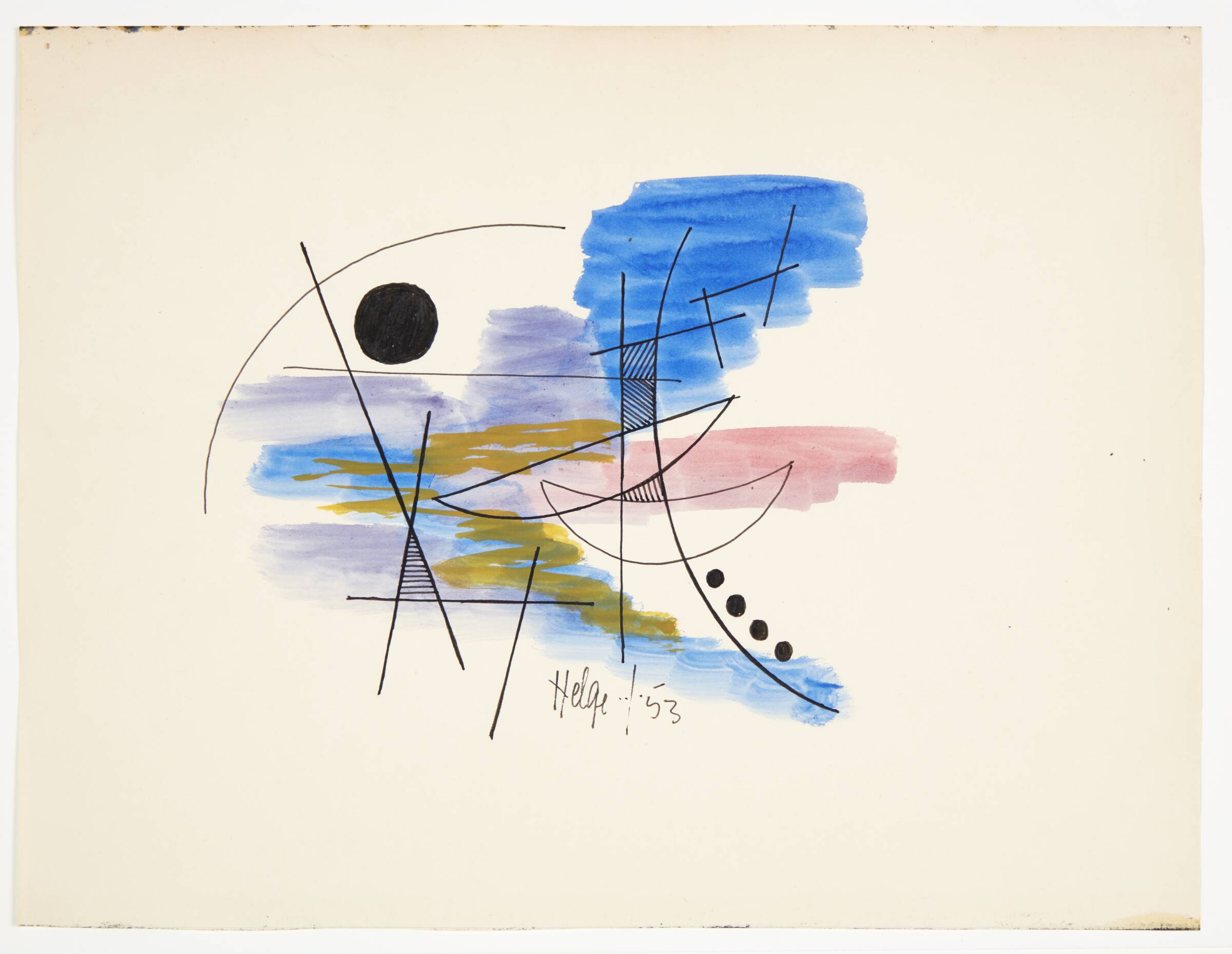 Abstrakt komposition, Helge Jacobsen, 1953