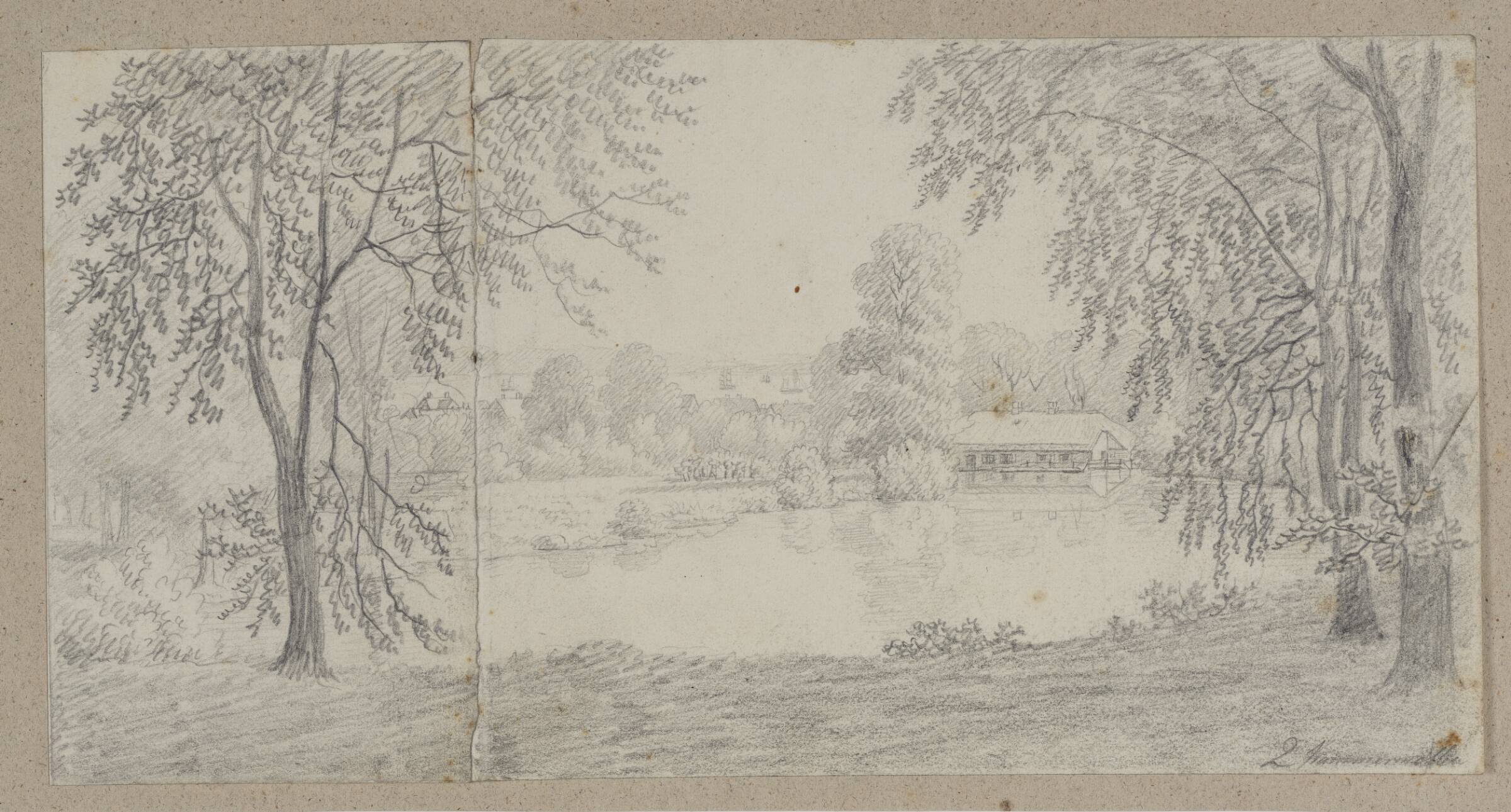 Ved Hammermøllen ved Helsingør, Søren Henrik Petersen, 1788-1860