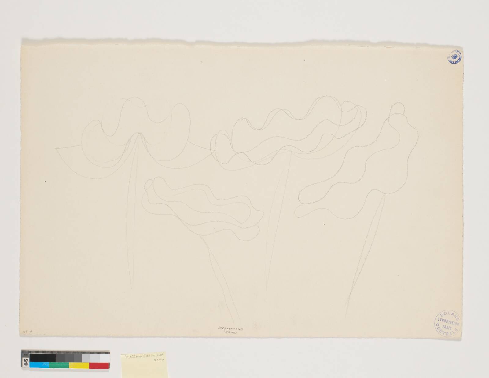 Fire udkast til blomsten, Richard Mortensen, 1956-1958