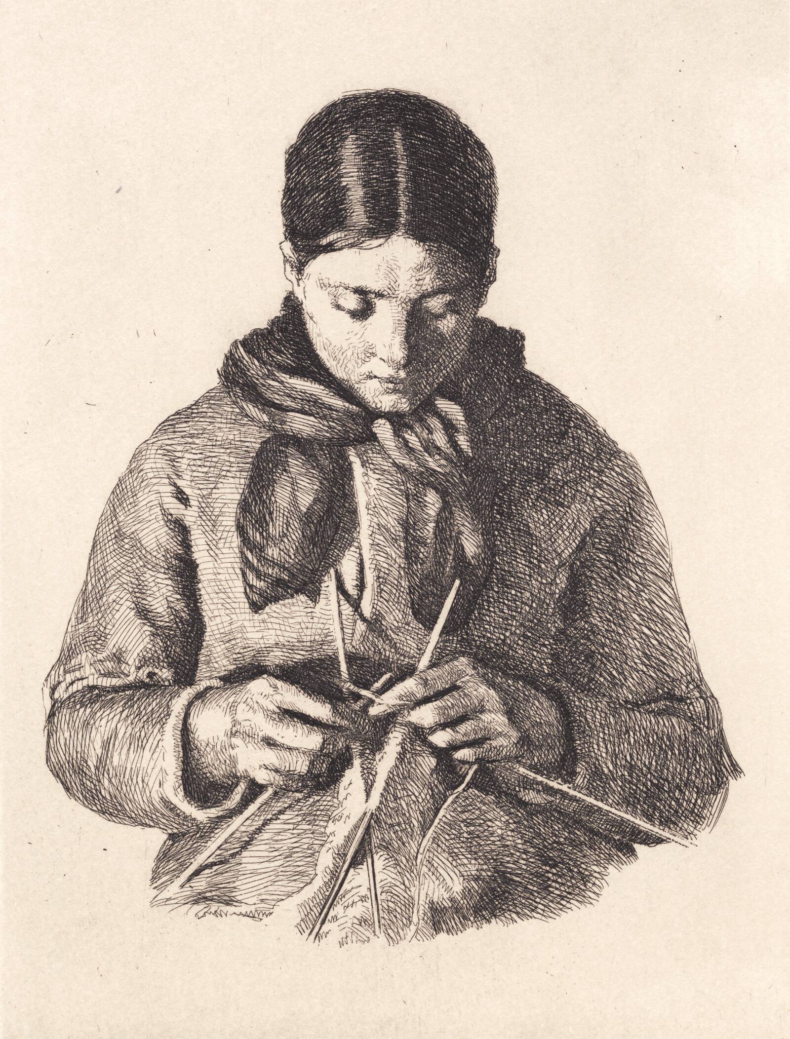 Strikkersken, Frans Schwartz, 1890