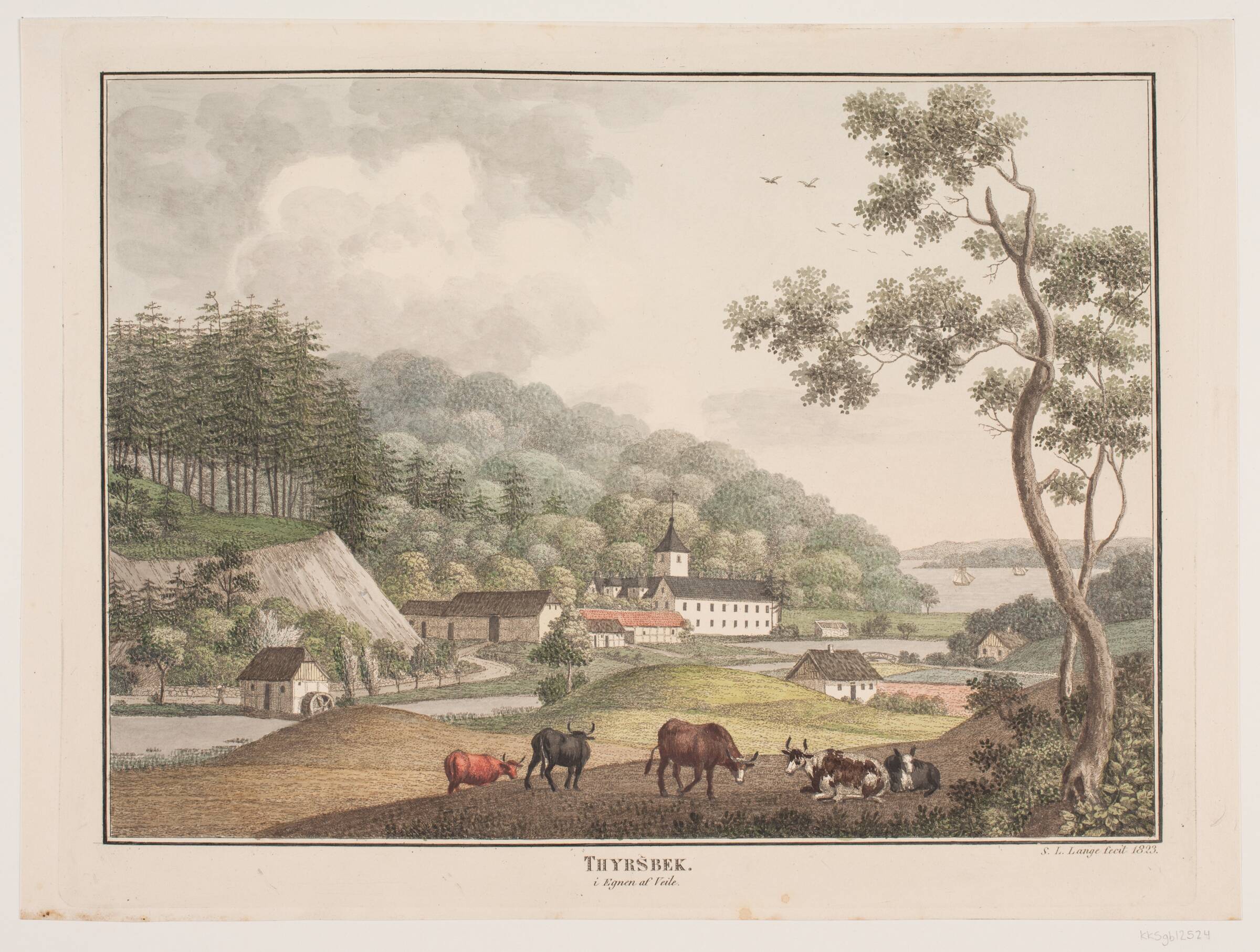 Thyrsbæk i egnen af vejle, Søren L. Lange, 1823