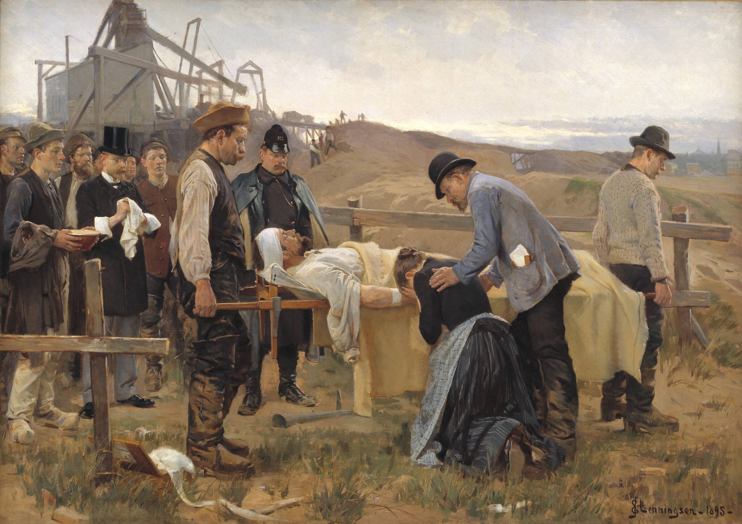 En såret arbejder, Erik Henningsen, 1895