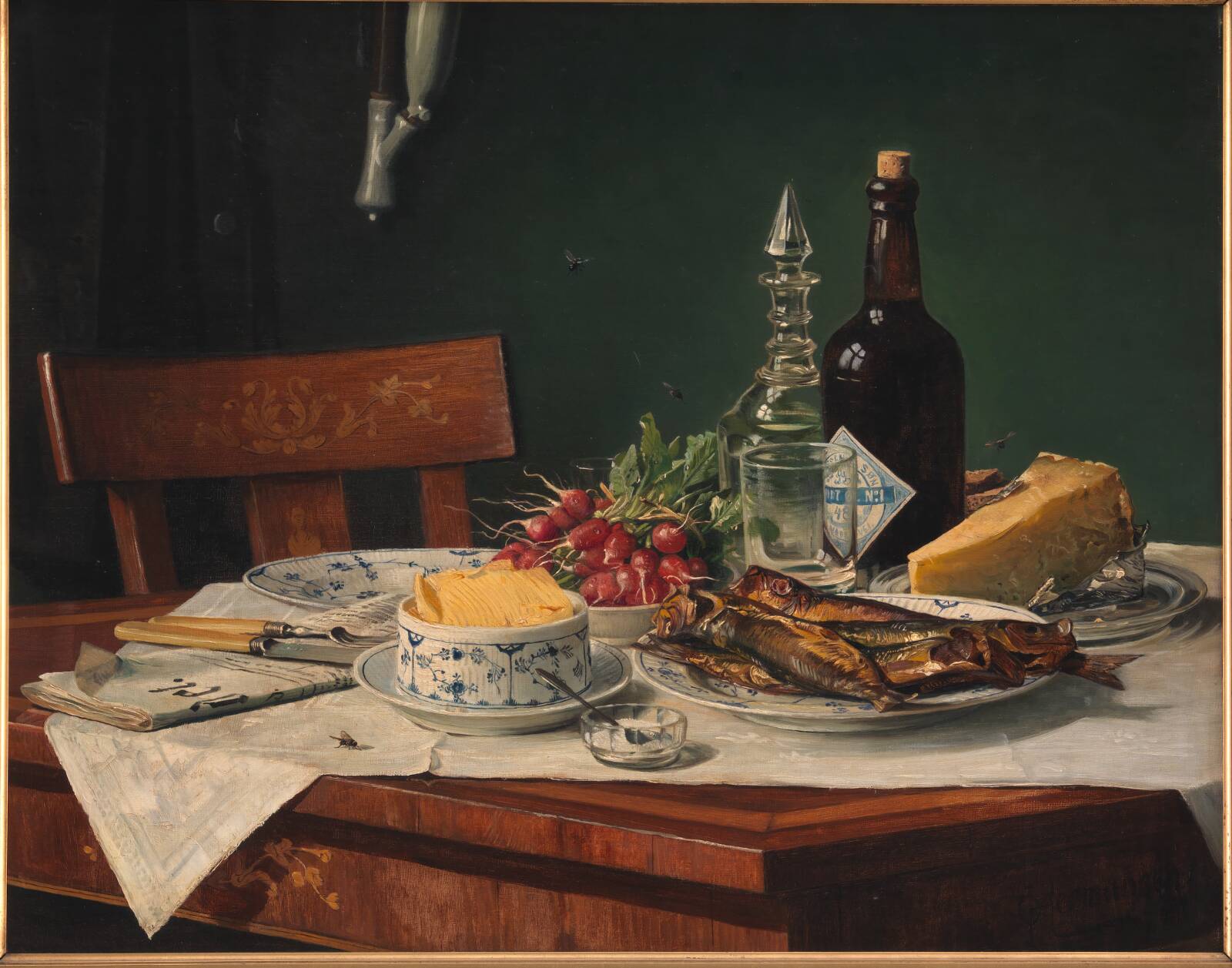Et frokostbord, O.A. Hermansen, 1884