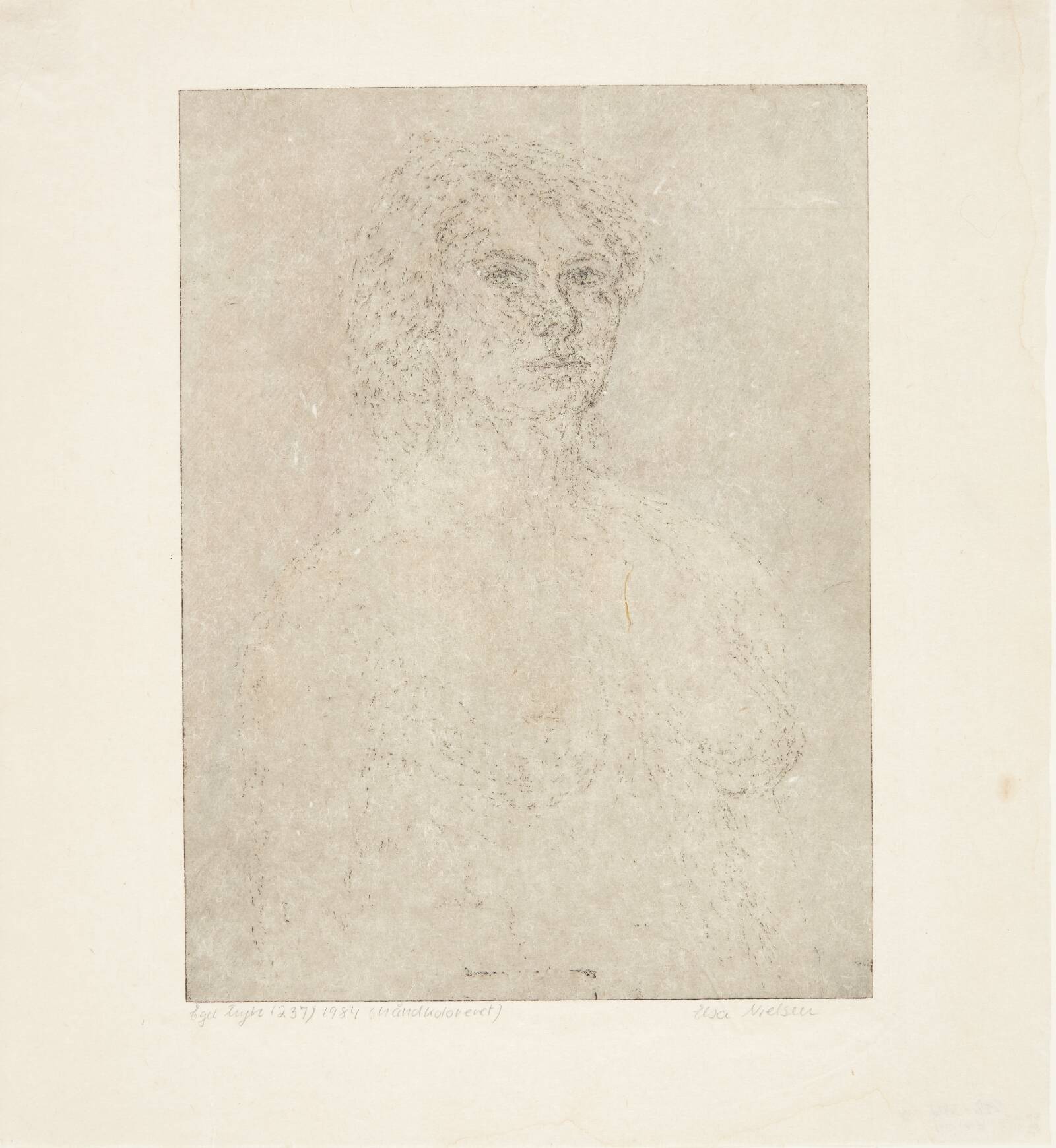 Nøgen kvinde, halvfigur, Elsa Nielsen, 1984