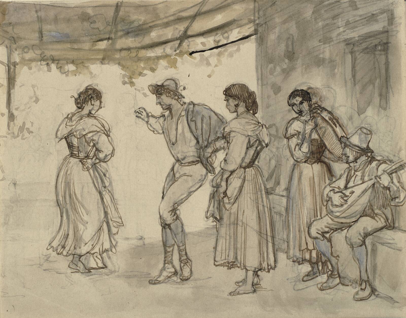 Saltarellodans, Wilhelm Marstrand, 1810-1873