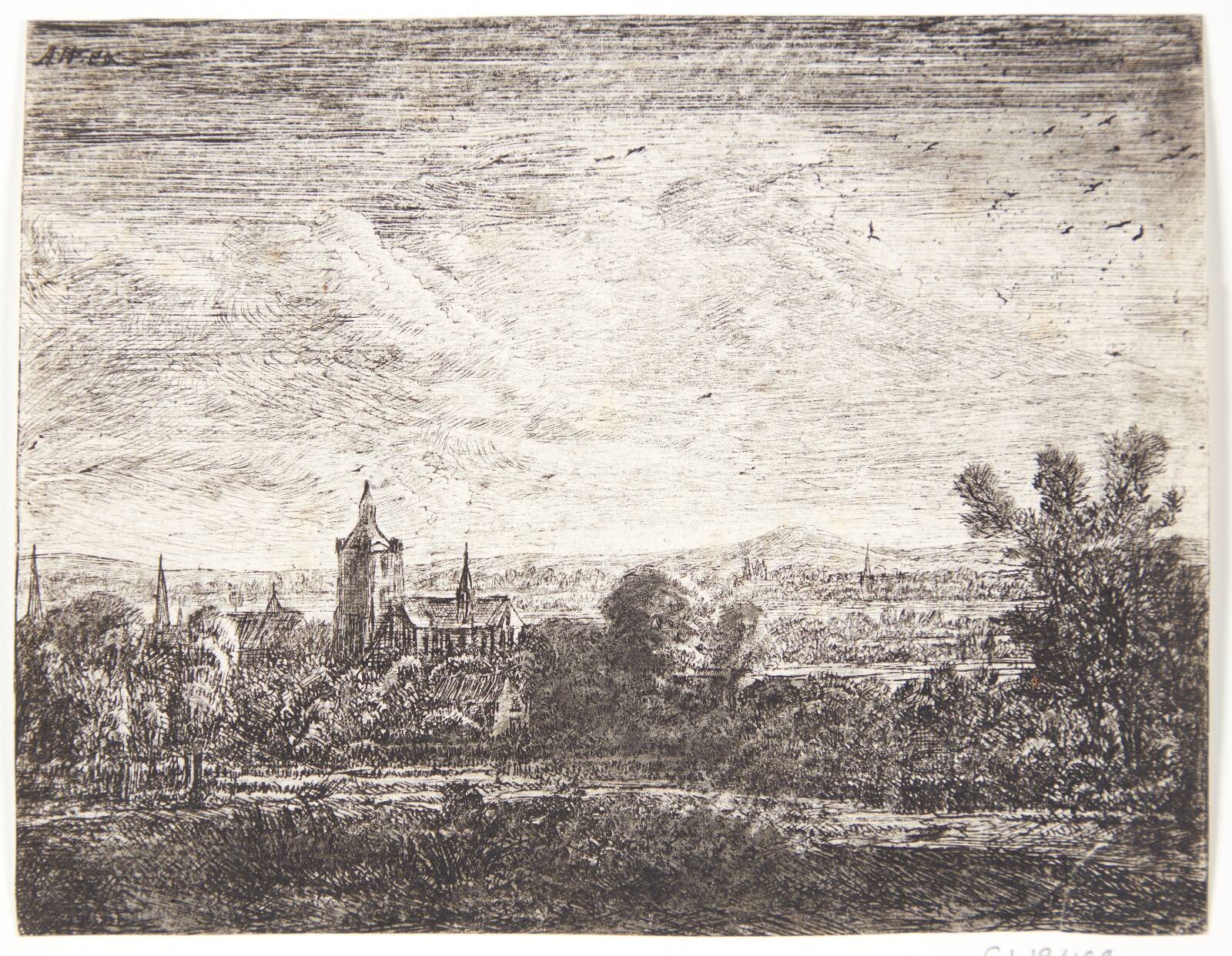 Kirke i måneskin, Jan Ruyscher, 1625-1675
