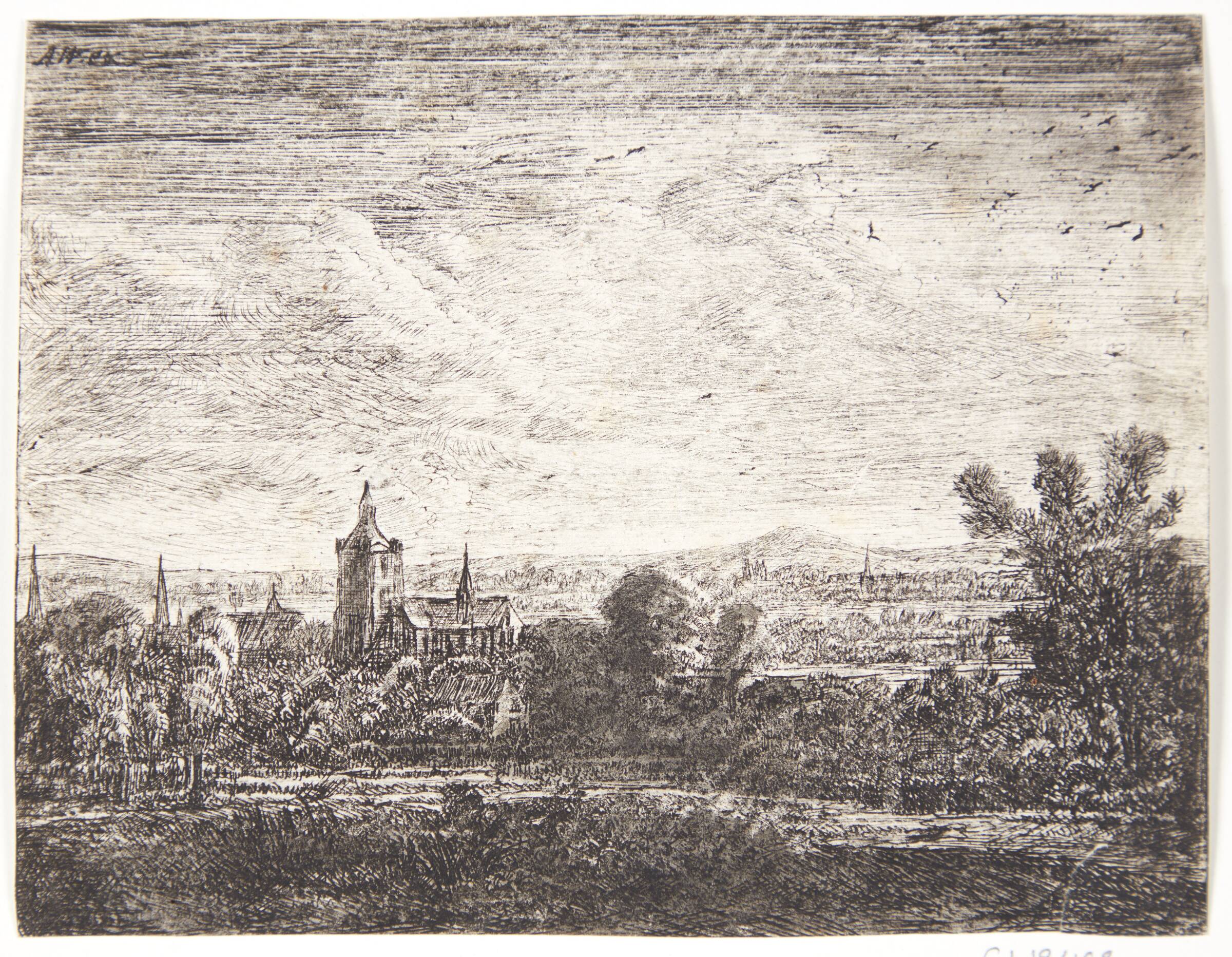 Kirke i måneskin, Jan Ruyscher, 1625-1675