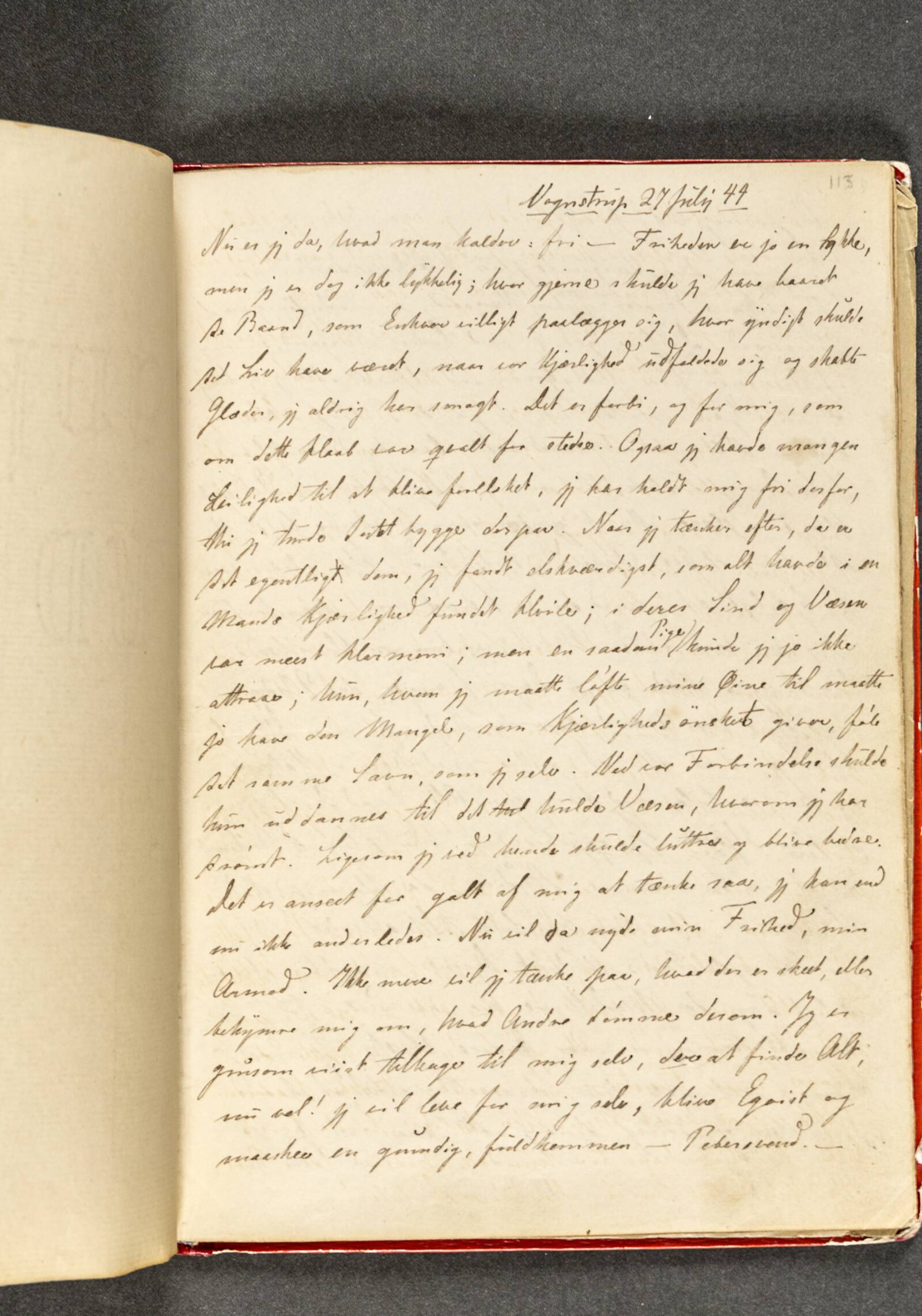 Dagbog. Side 113, Johan Thomas Lundbye, 1844