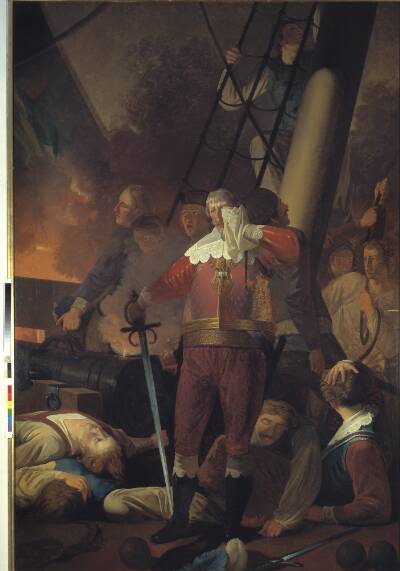 Christian IV på "Trefoldigheden" i slaget på Koldberger Heide 1644