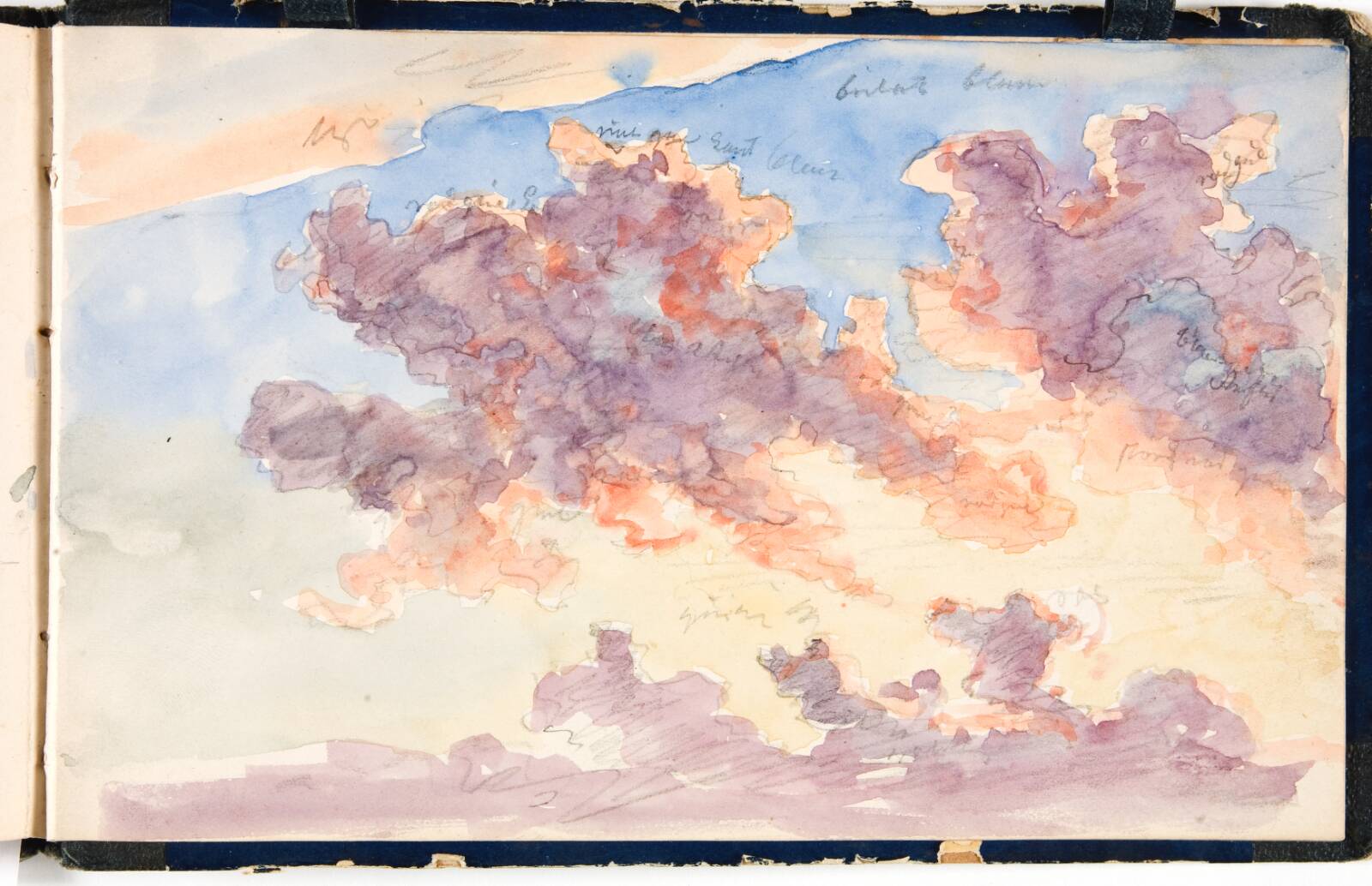 Skystudie. En solnedgangshimmel, Martinus Rørbye, 1841-1847