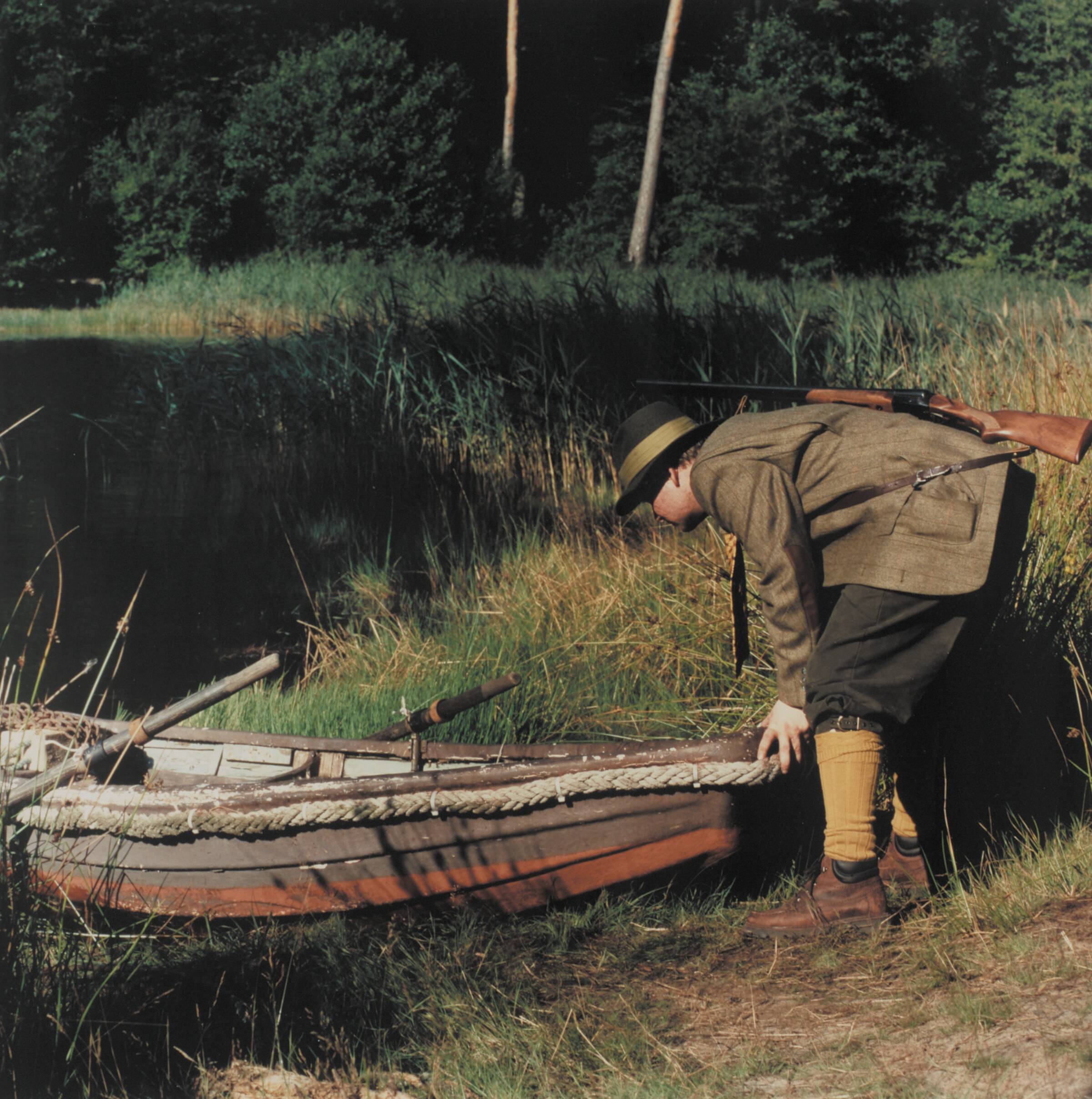 The Lake (The hunter pushes the boat from the bank of the lake) 7, Peter Land, 1999