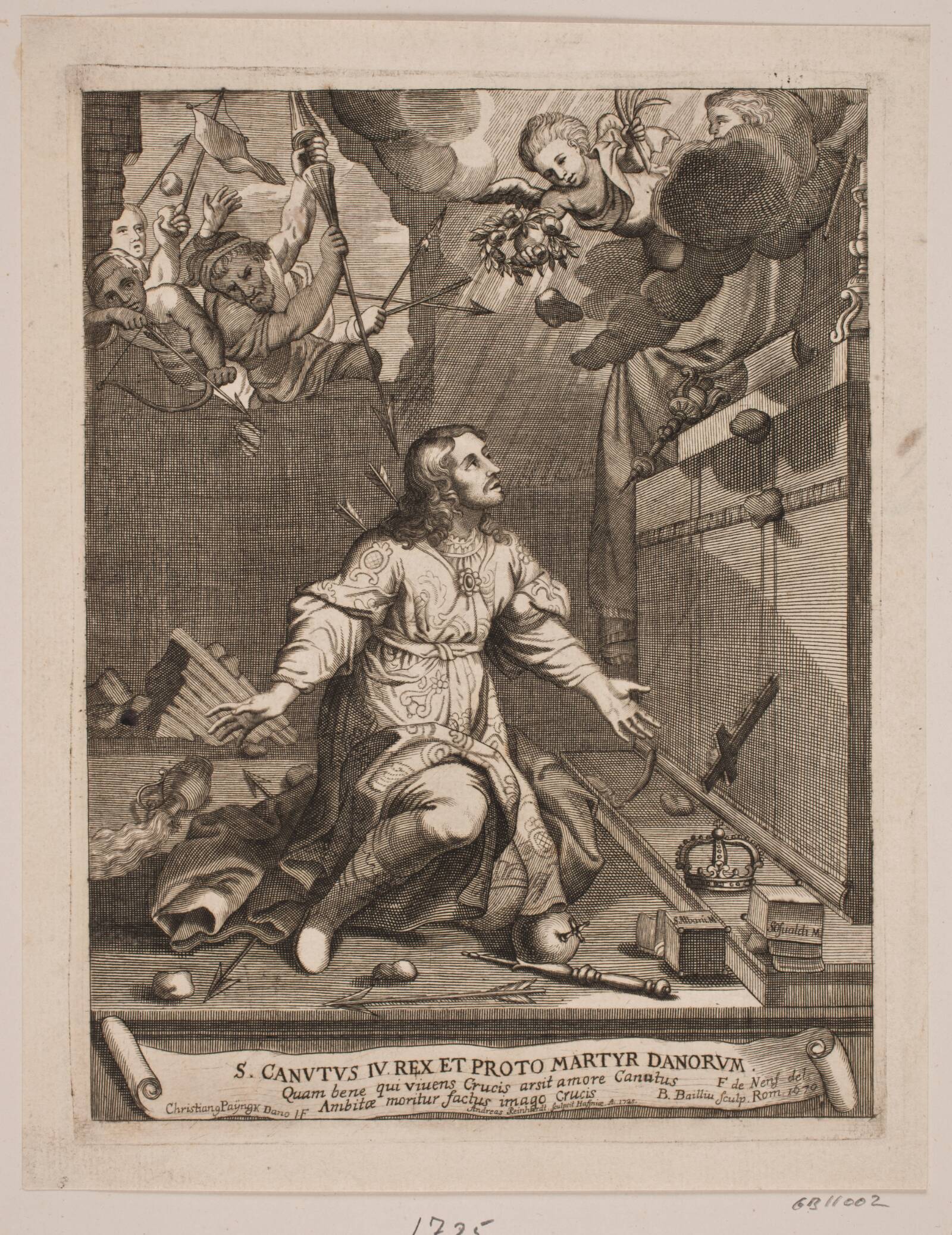 Knud den Helliges martyrdød, Andreas Reinhardt, 1725