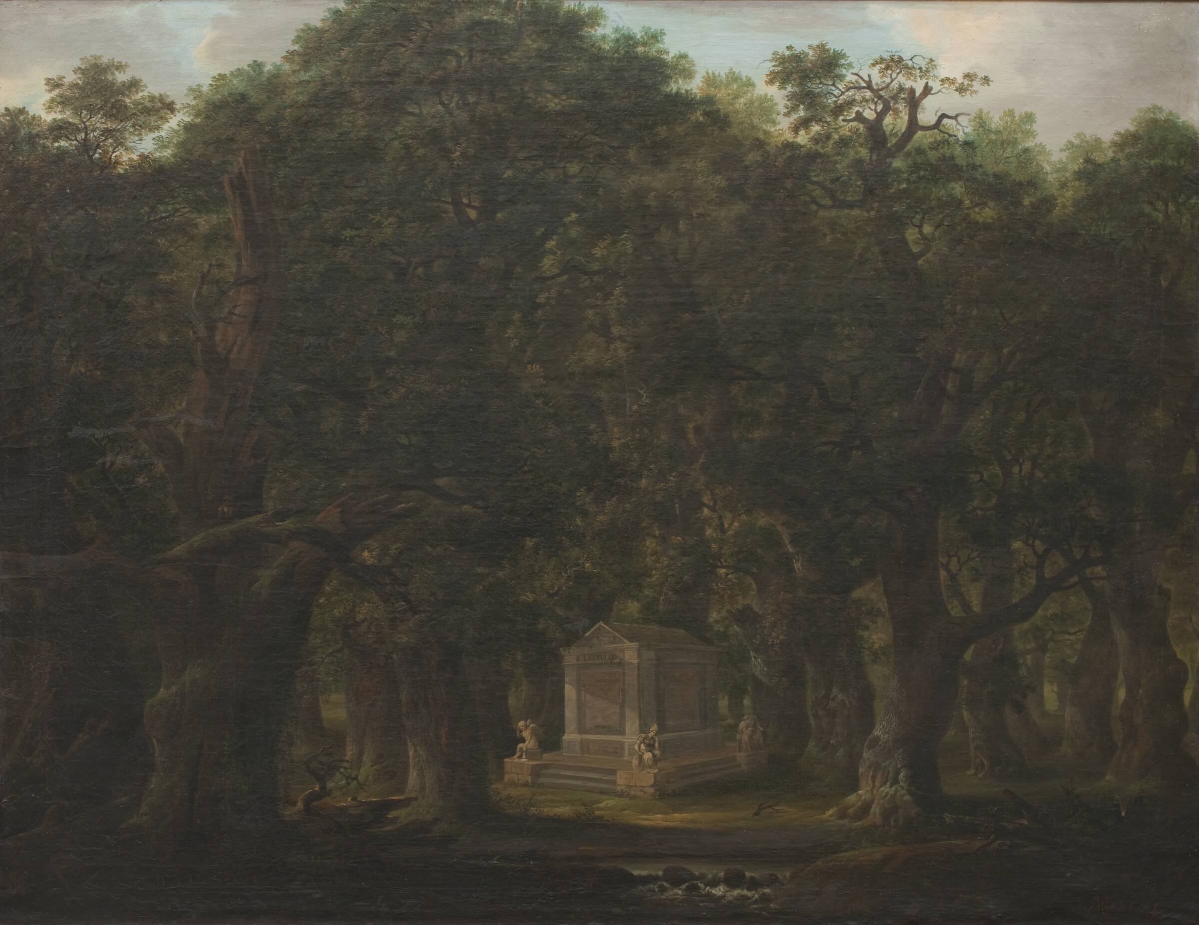 Et monument i en egeskov, Johann Friedrich Weitsch, 1786