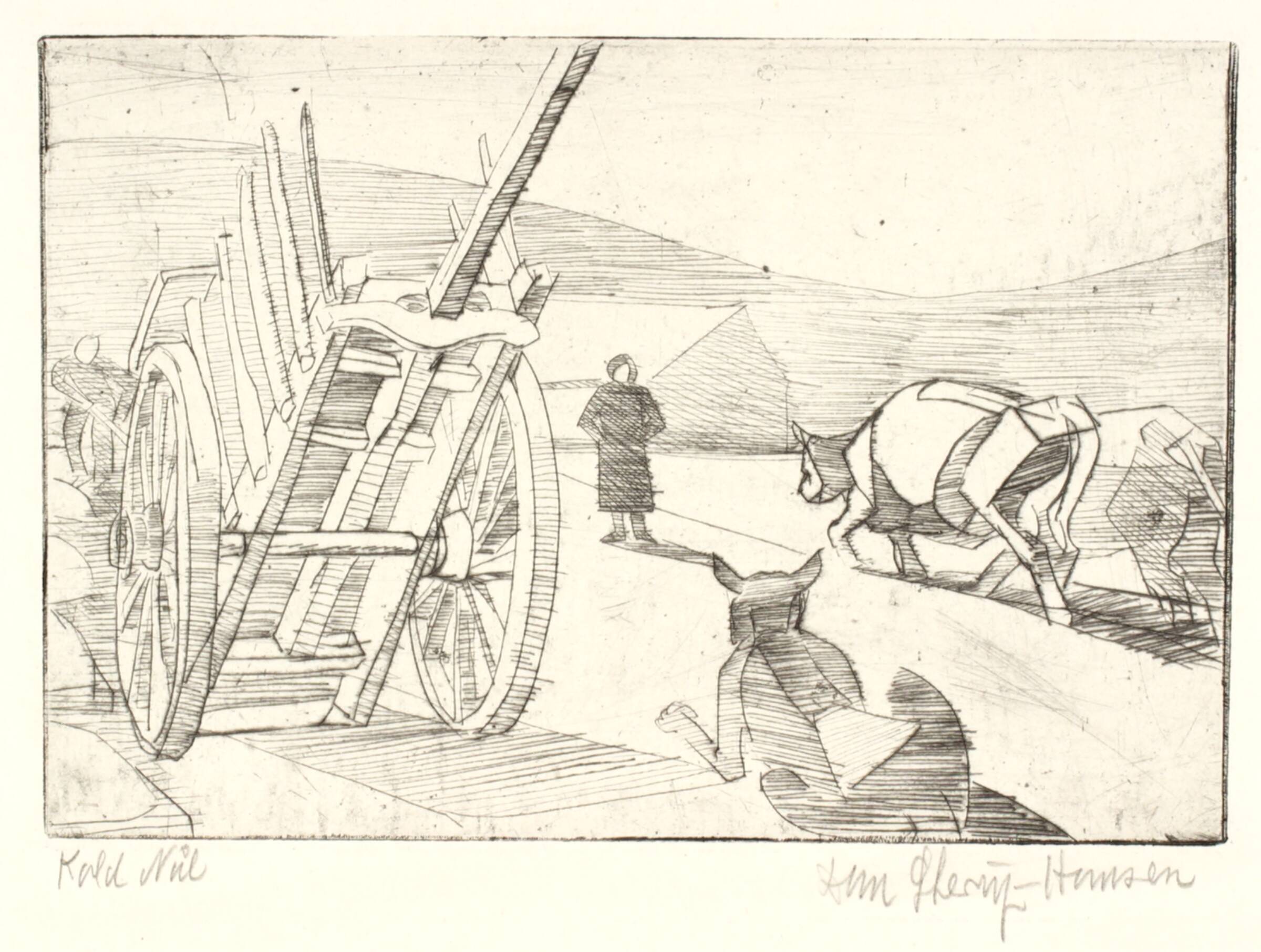 Okser og kærre, Pyrenæerne, Dan Sterup-Hansen, 1950