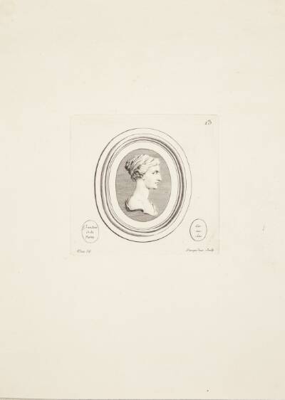 Mandshoved (Ludvig XV) i profil mod højre