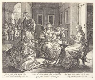 Lucretia spinder med sine hofdamer