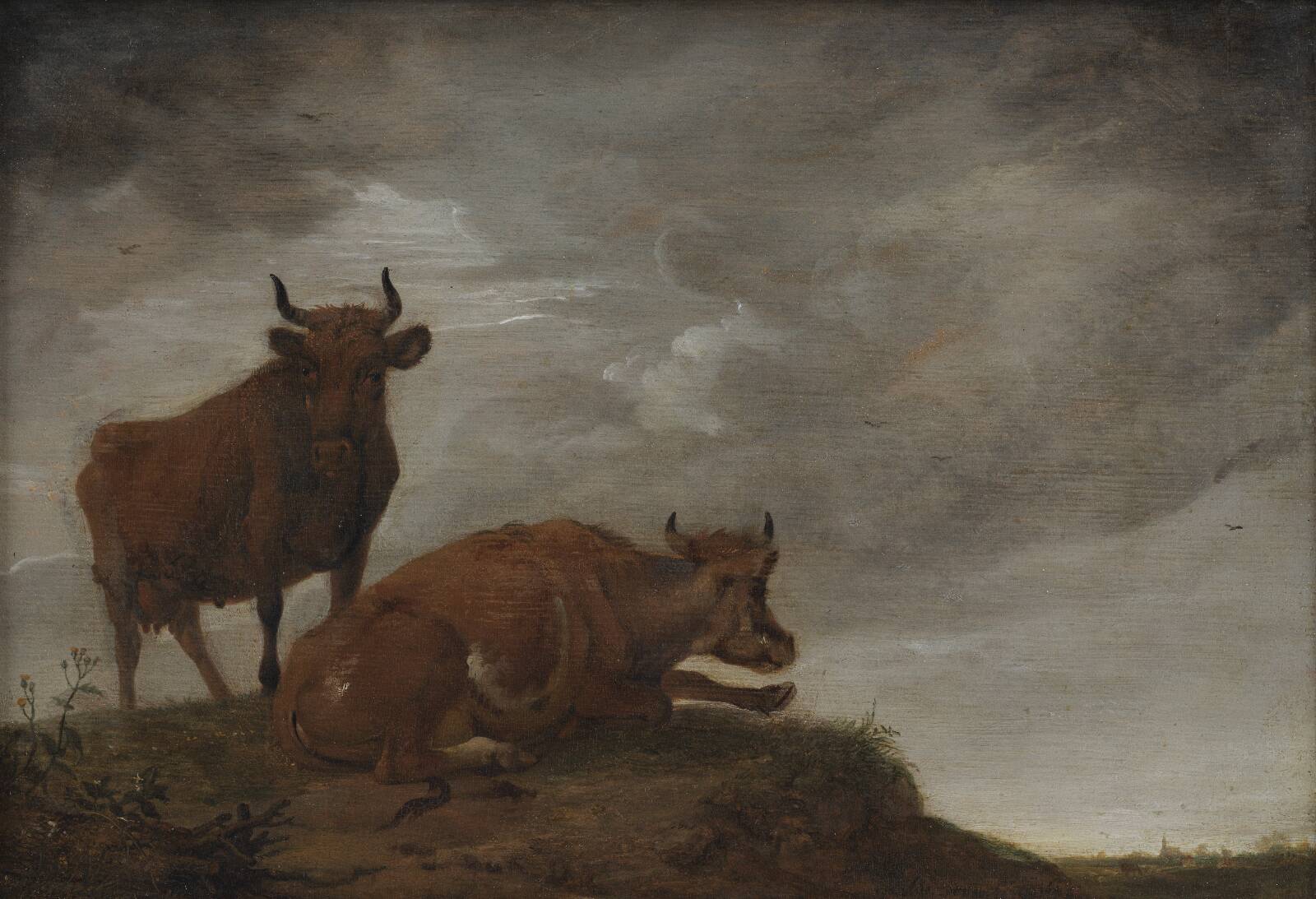 Two Cows on a Hill, by Paulus Potter, 1648