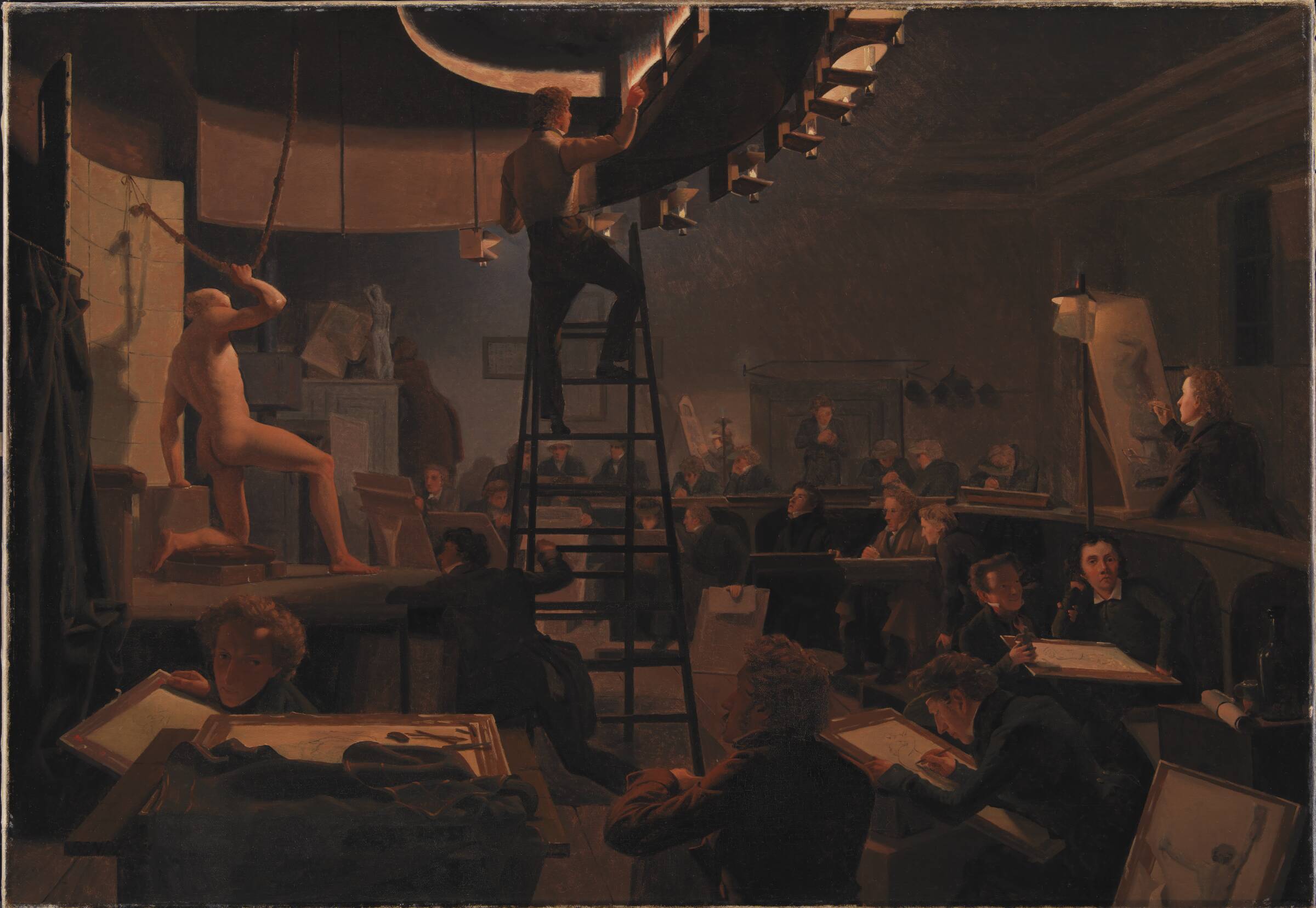 Modelskolen på Kunstakademiet, Wilhelm Bendz, 1826