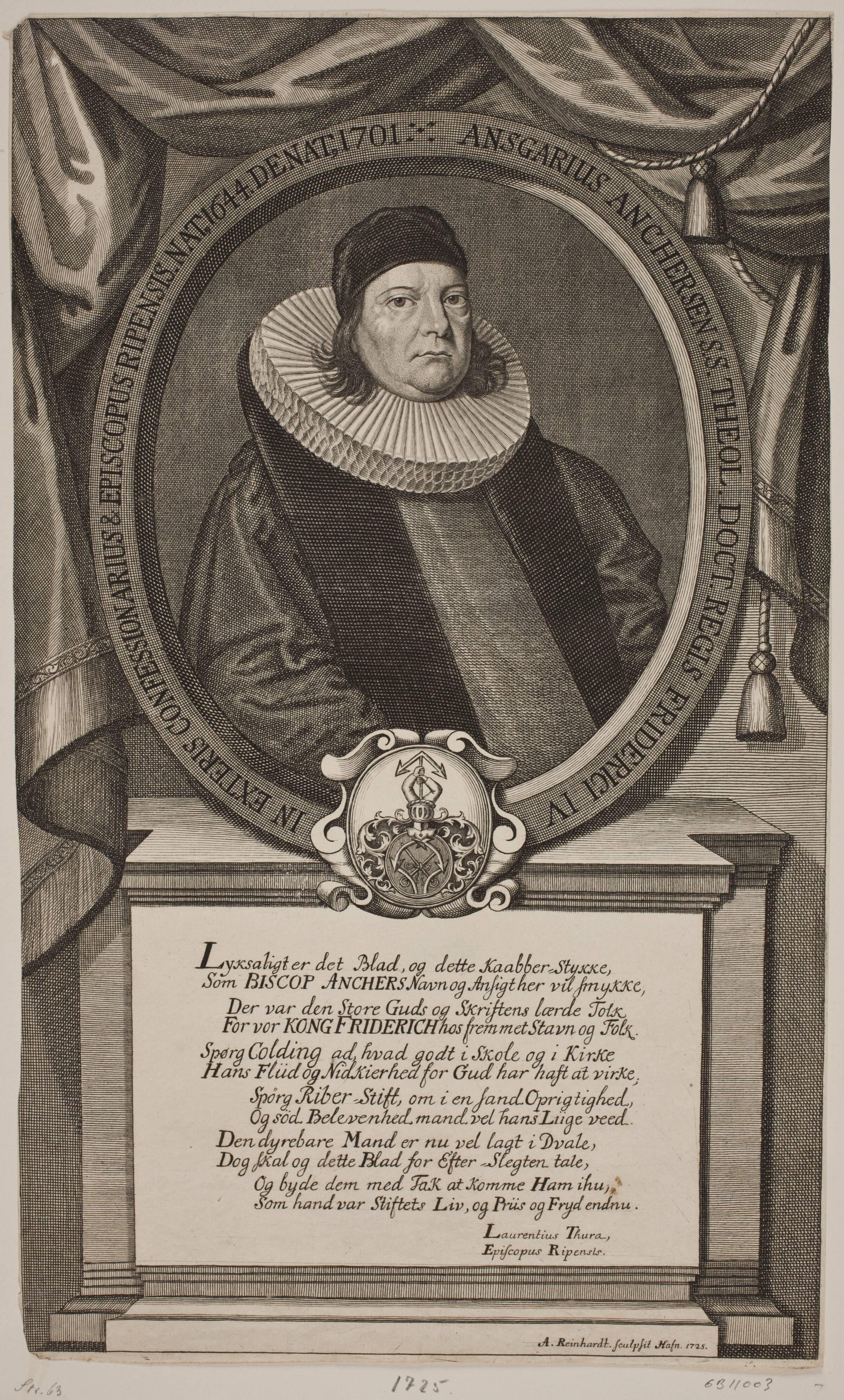 Ancher Anchersen, biskop, Andreas Reinhardt, 1725