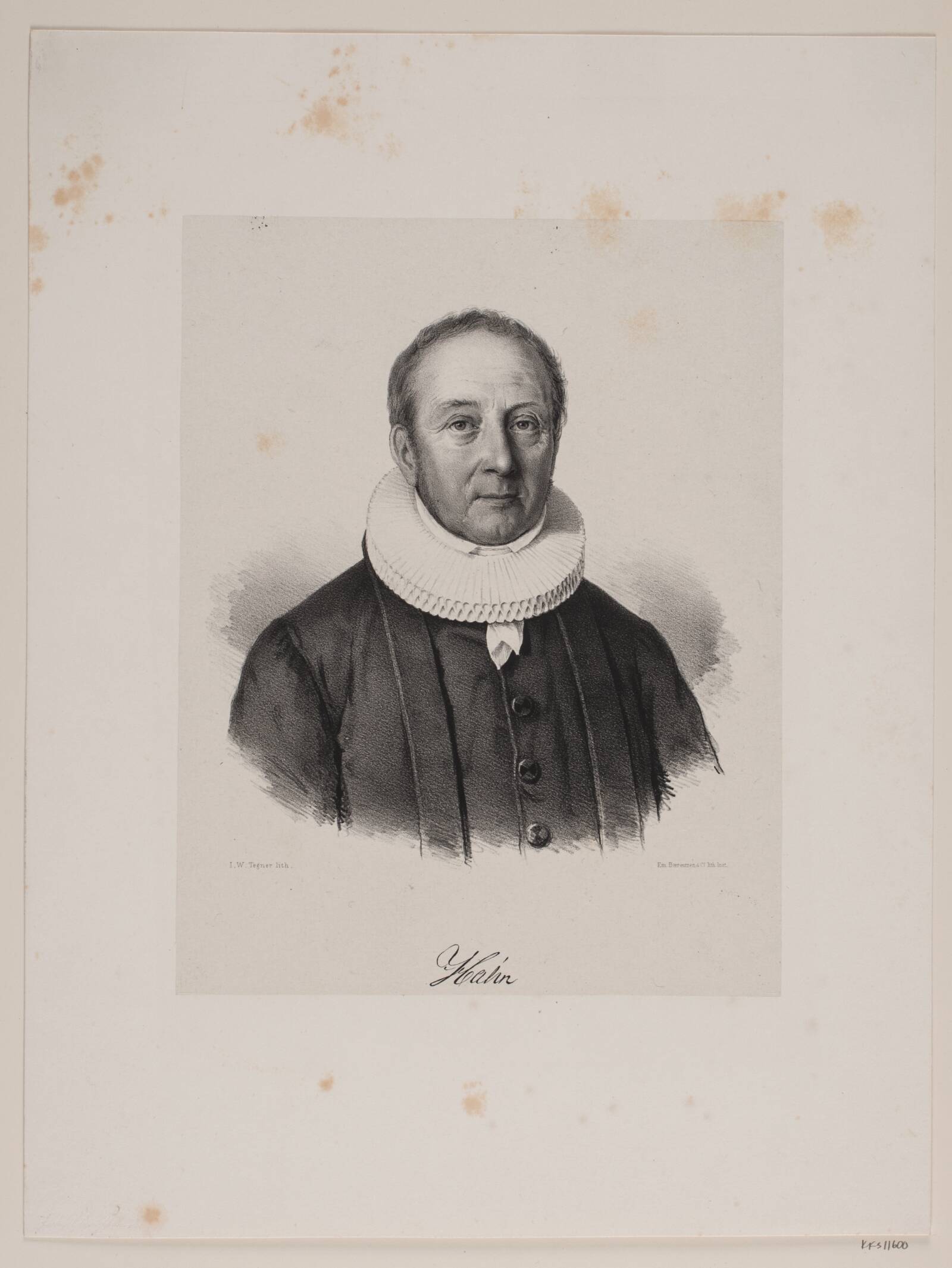 Johan Christian Hahn, Isac Wilhelm Tegner, 1847