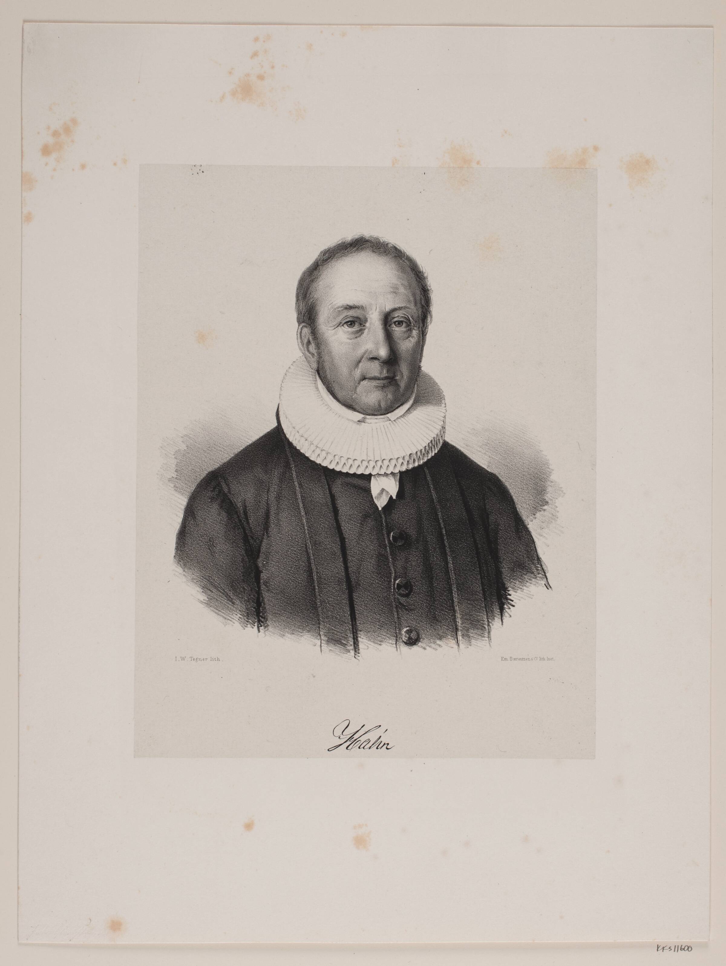 Johan Christian Hahn, Isac Wilhelm Tegner, 1847