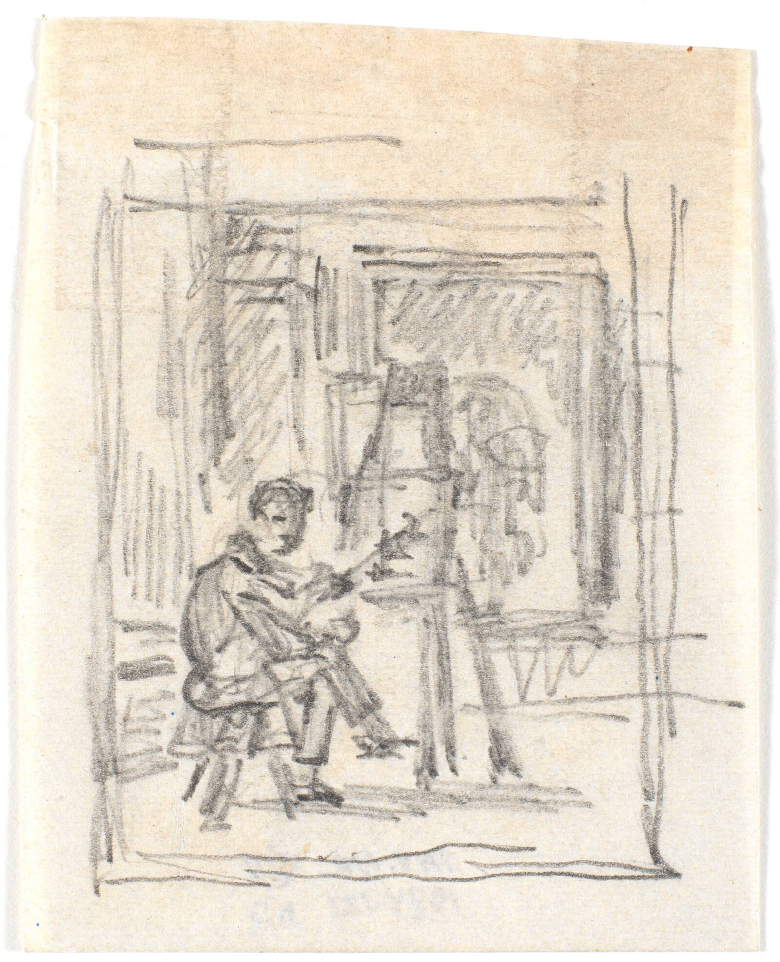 En maler ved sit staffeli, Martinus Rørbye, 1840-1849