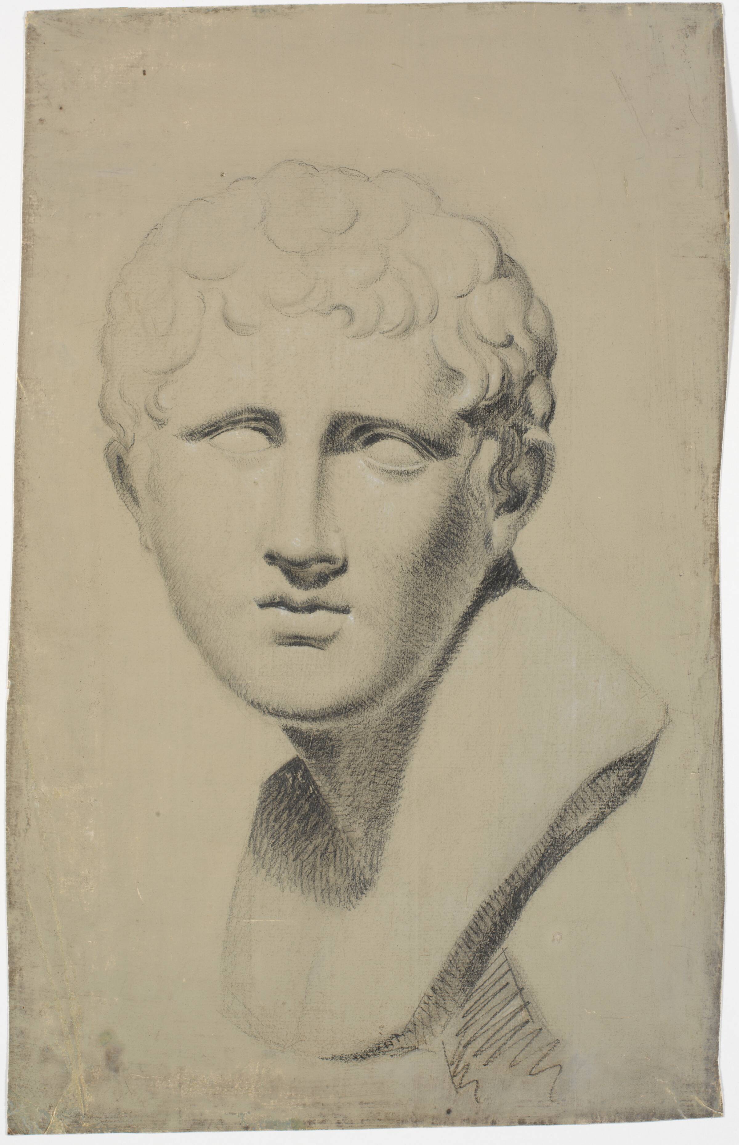 Studie af antikt ynglingehoved, Martinus Rørbye, 1821