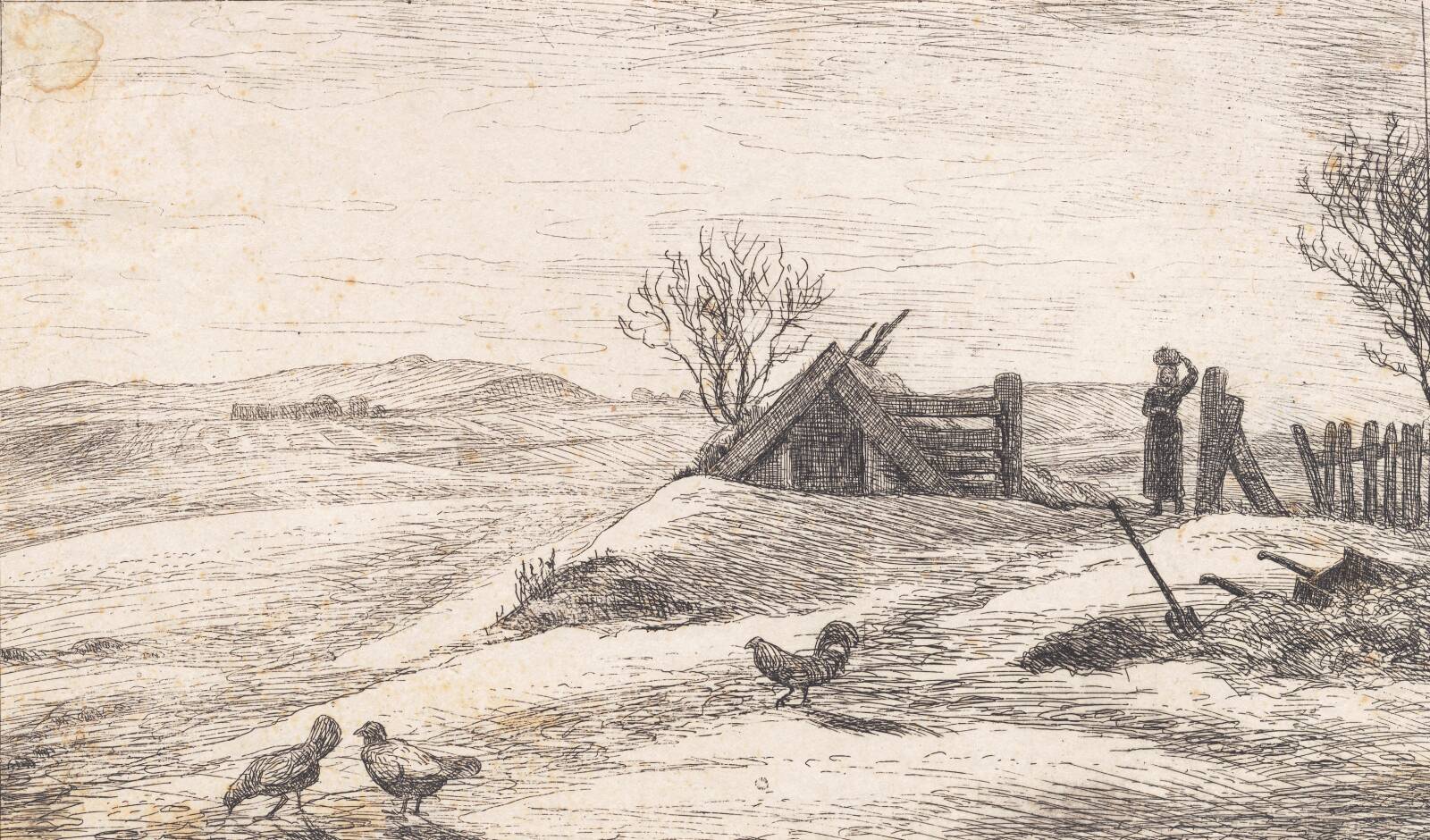 Vinterlandskab ved Vejby, P.C. Skovgaard, 1844