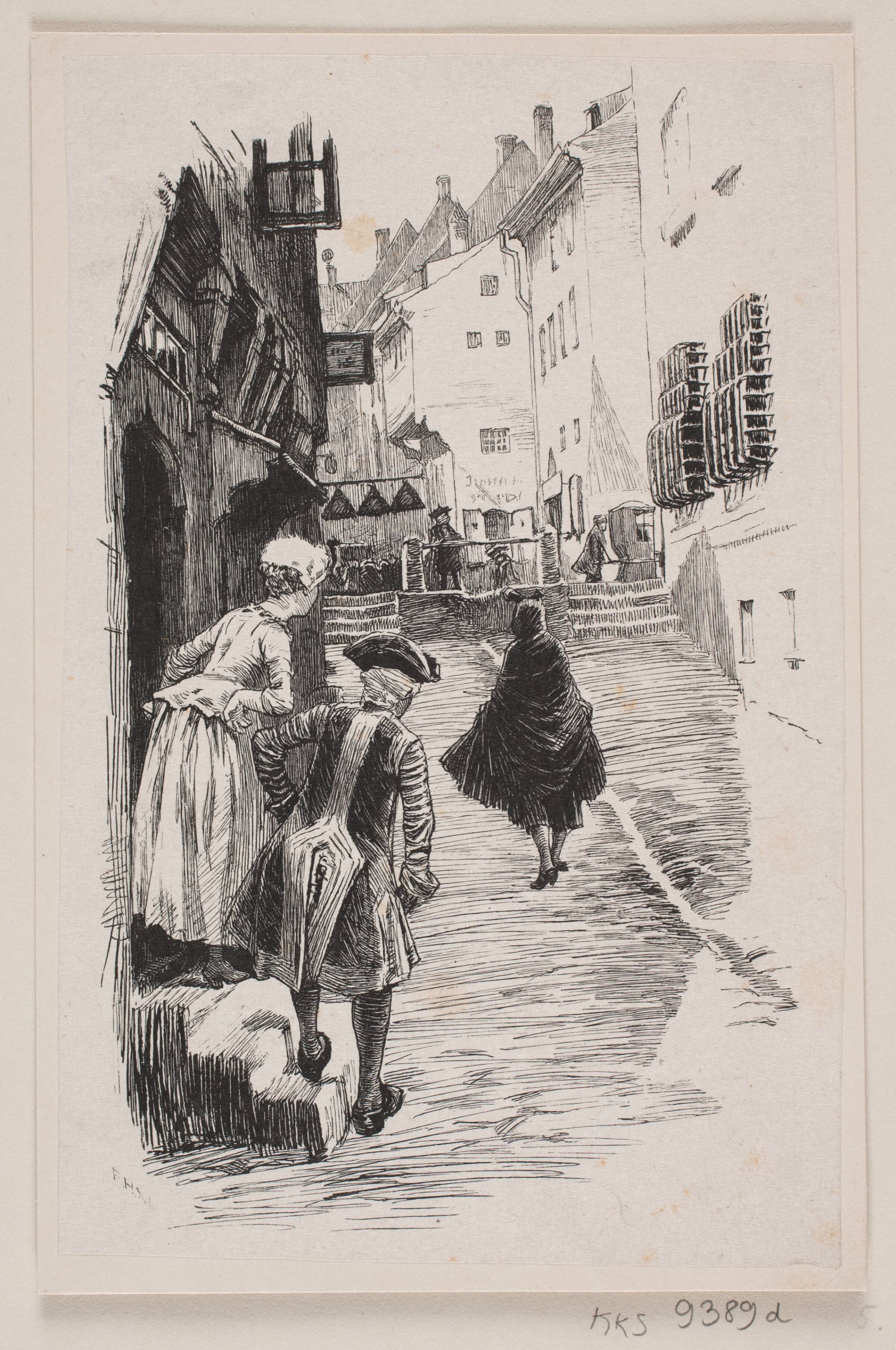 Illustration til Holberg: "Den vægelsindede", Harald Kemnitz, 1853-1963