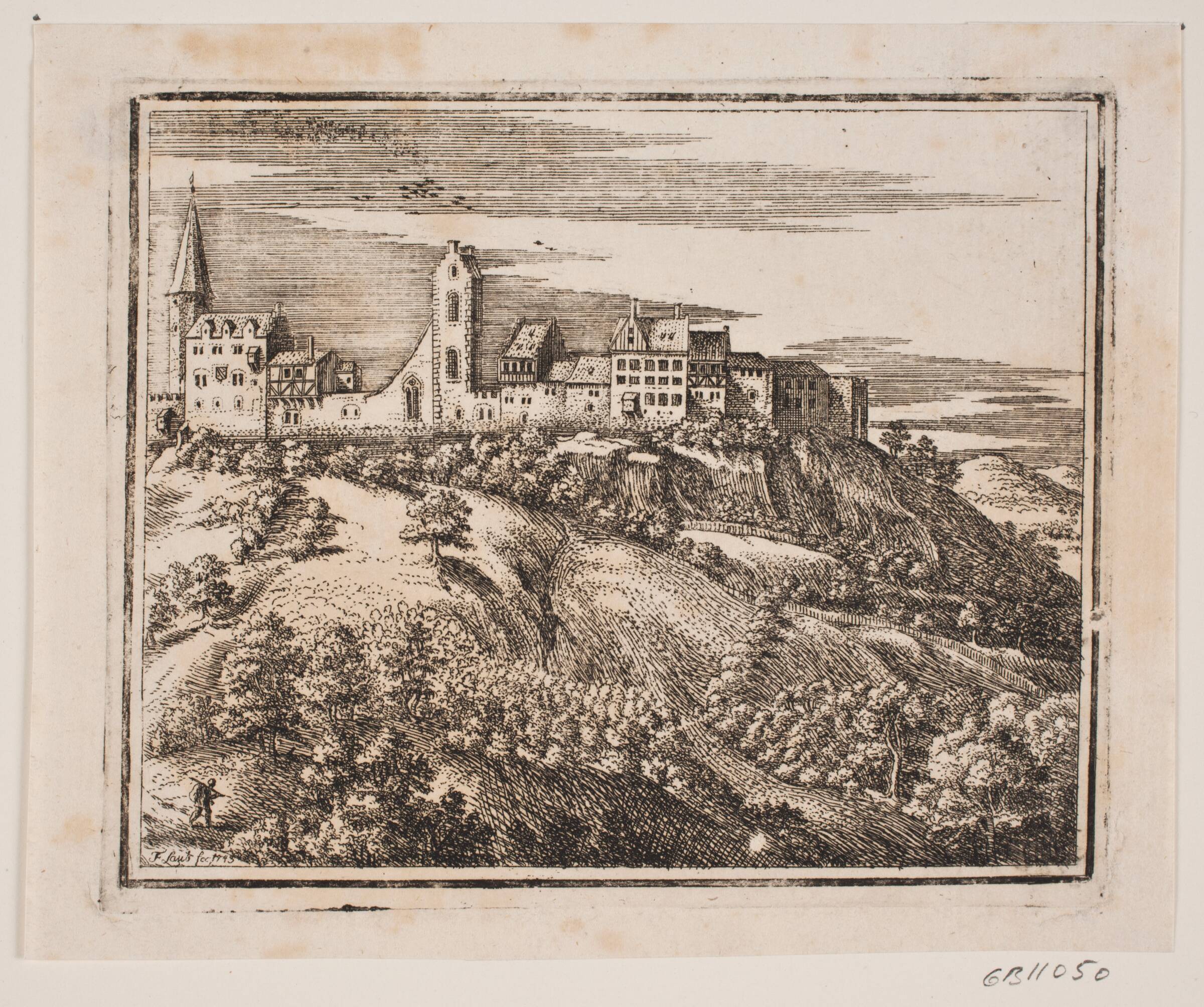 En bjergby, ligger til venstre, Frederik Laub, 1743