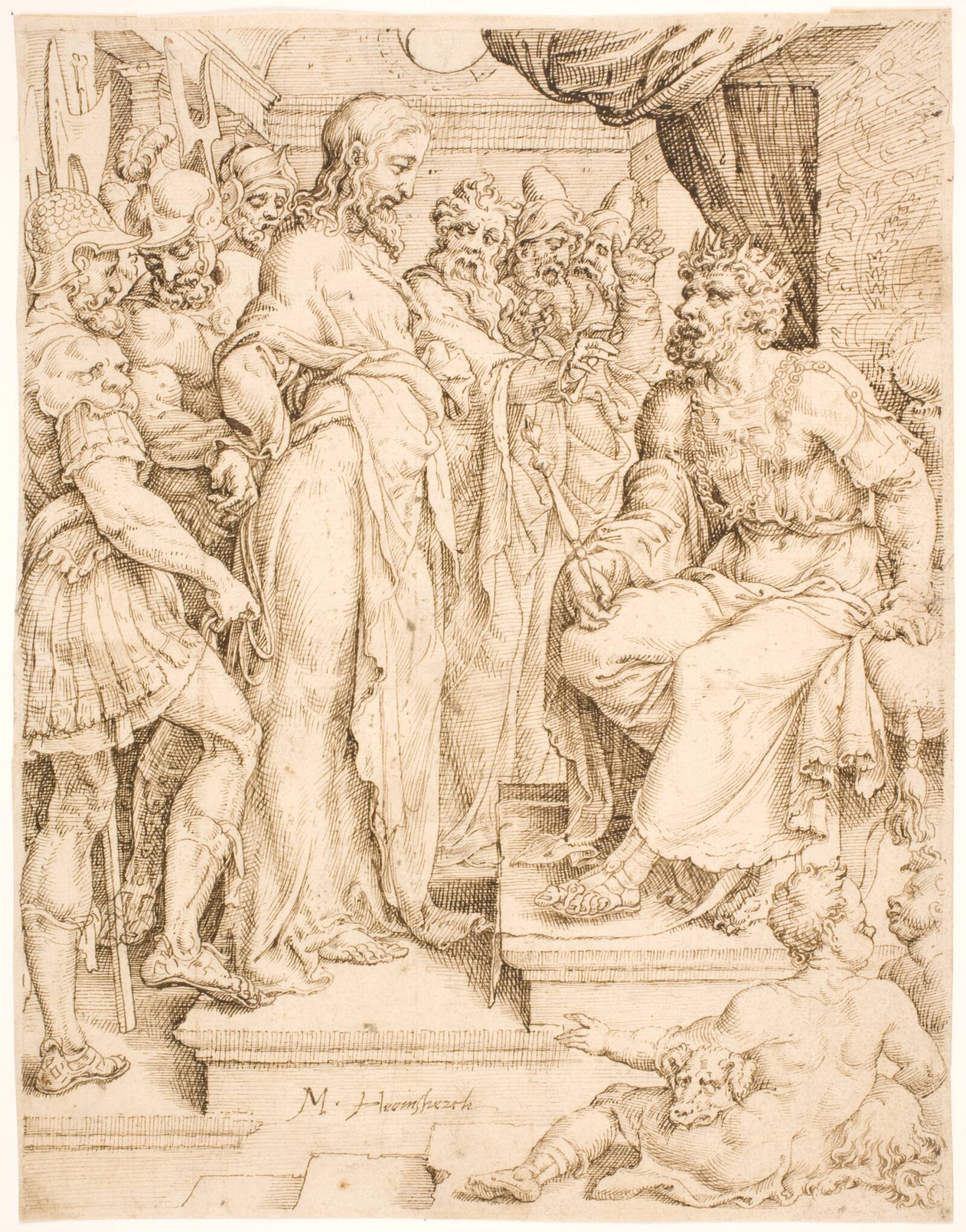 Kristus for Herodes, Maarten van Heemskerck, 1546-1549