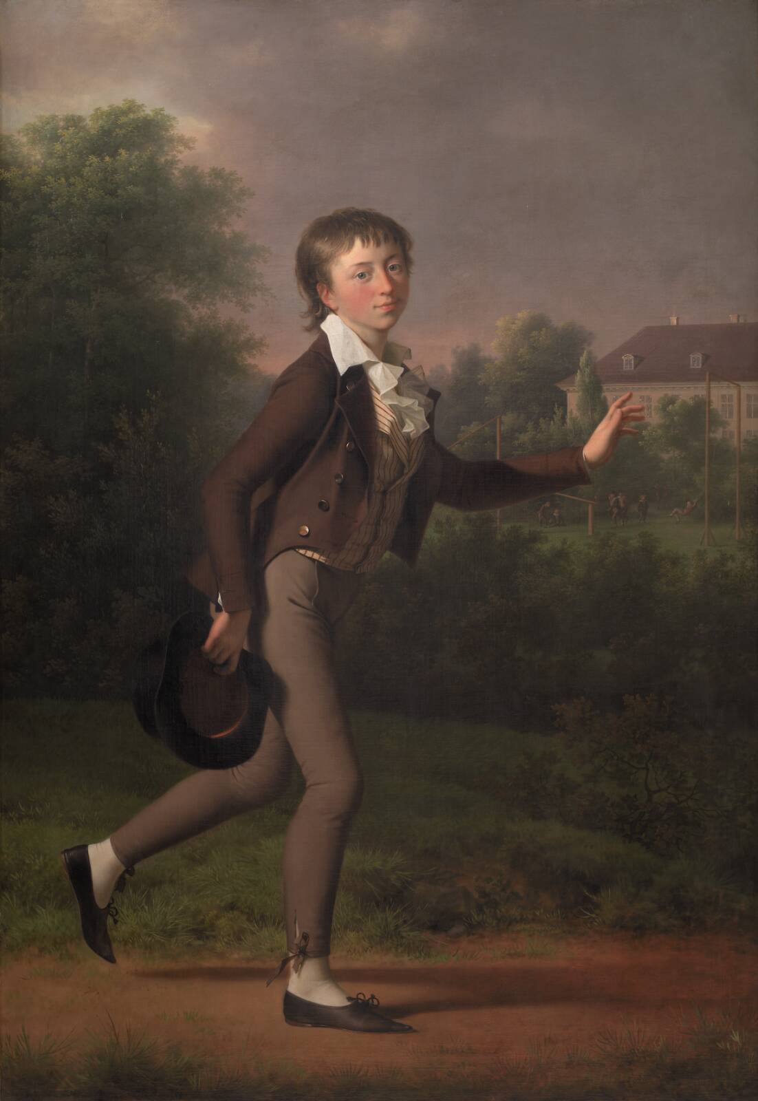 A Running Boy. Marcus Holst von Schmidten, by Jens Juel, 1802