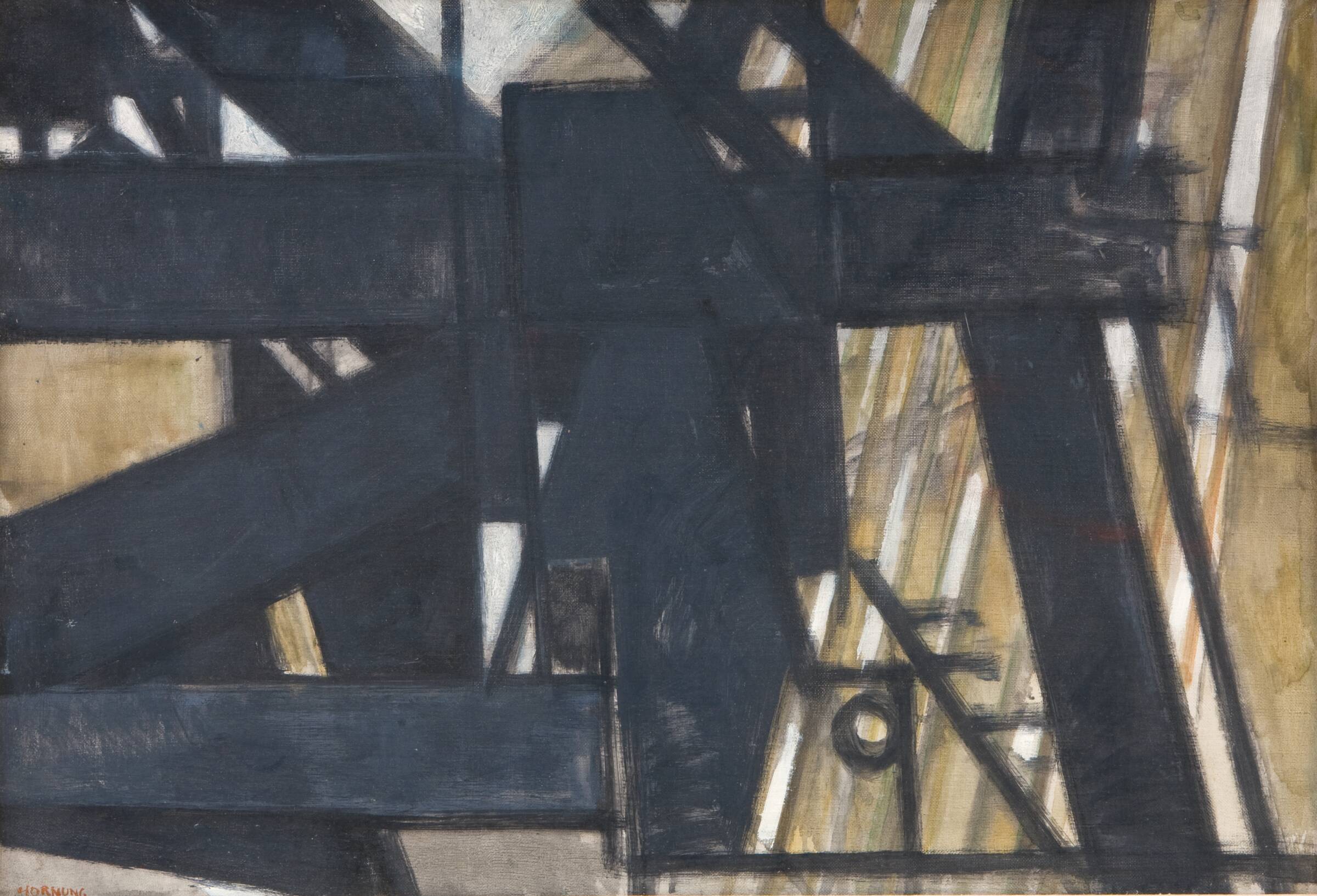 Detalje af broen. Motiv fra Langebro, Preben Hornung, 1954
