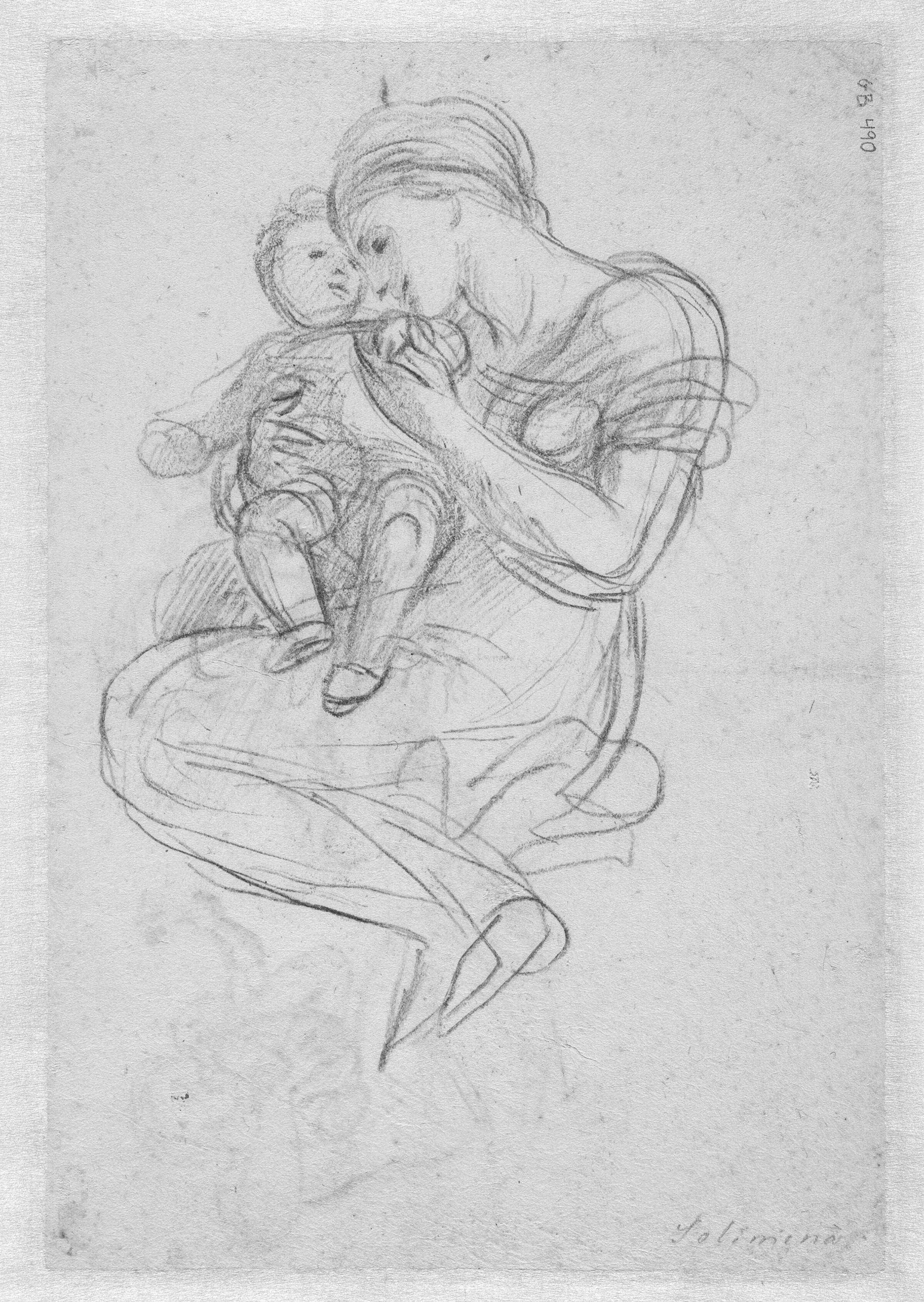 Kvinde med et barn, Francesco la Marra, 1710-1780